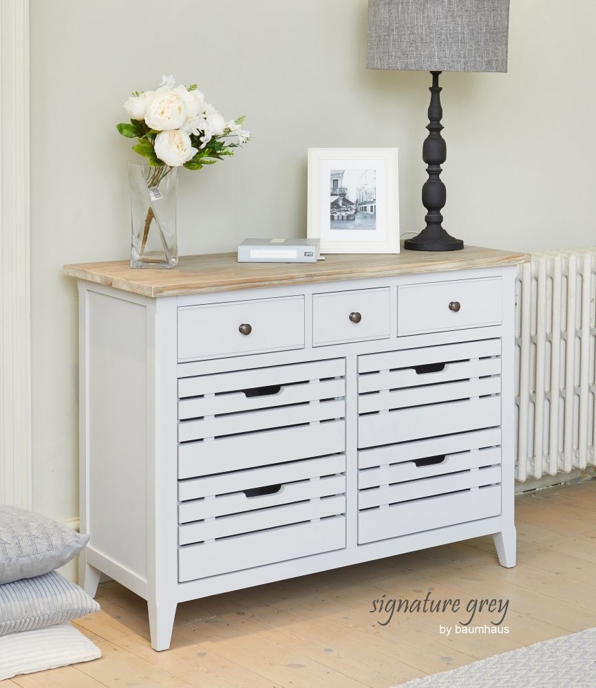 Signature Grey Painted Sideboard - 7 Drawer