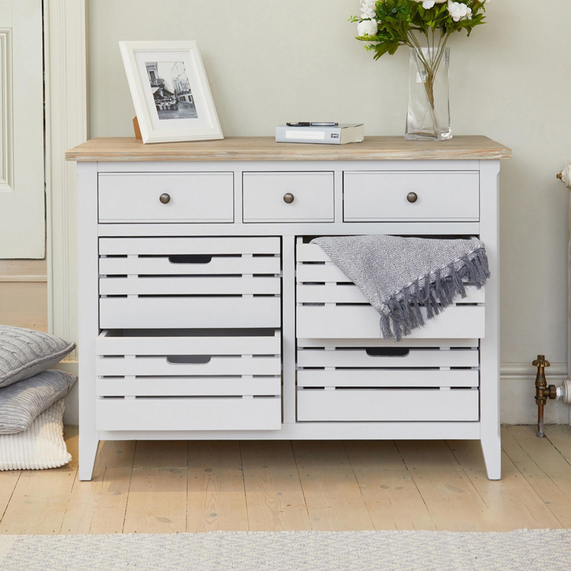 Signature Grey Painted Sideboard - 7 Drawer
