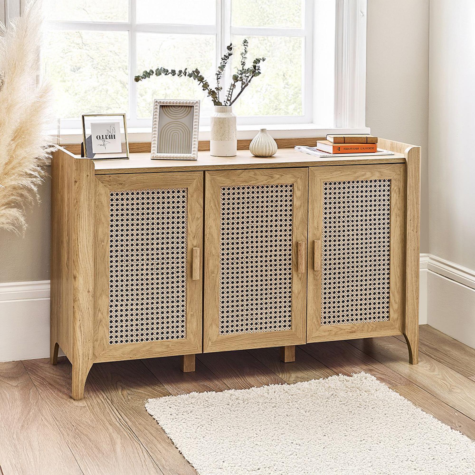 Sydney Sideboard - 120cm - Small - 3 Door - Faux Rattan