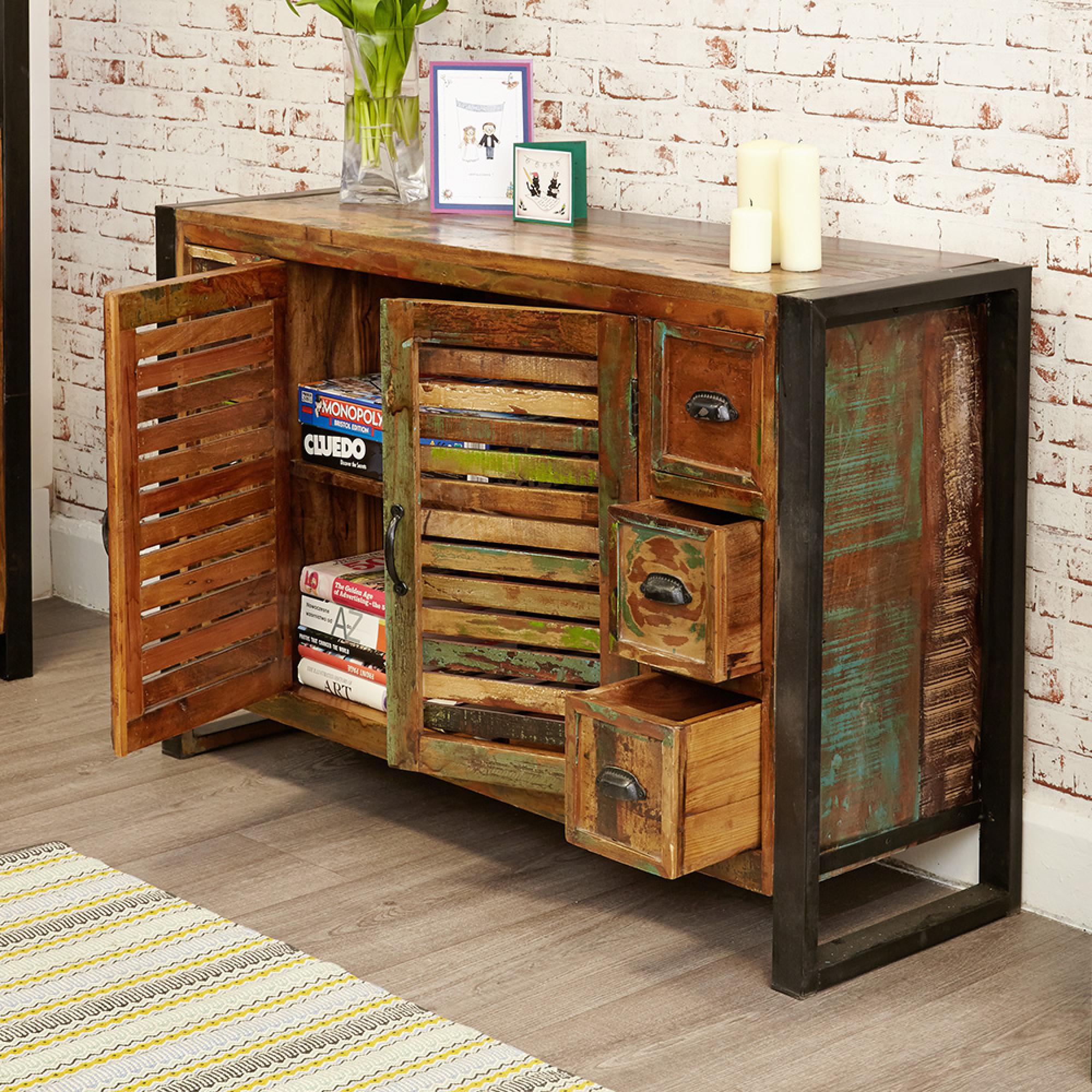 Urban Chic Reclaimed Sideboard - 2 Door - 6 Drawer