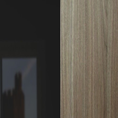 Black Gloss Front and Toronto Walnut Base Unit