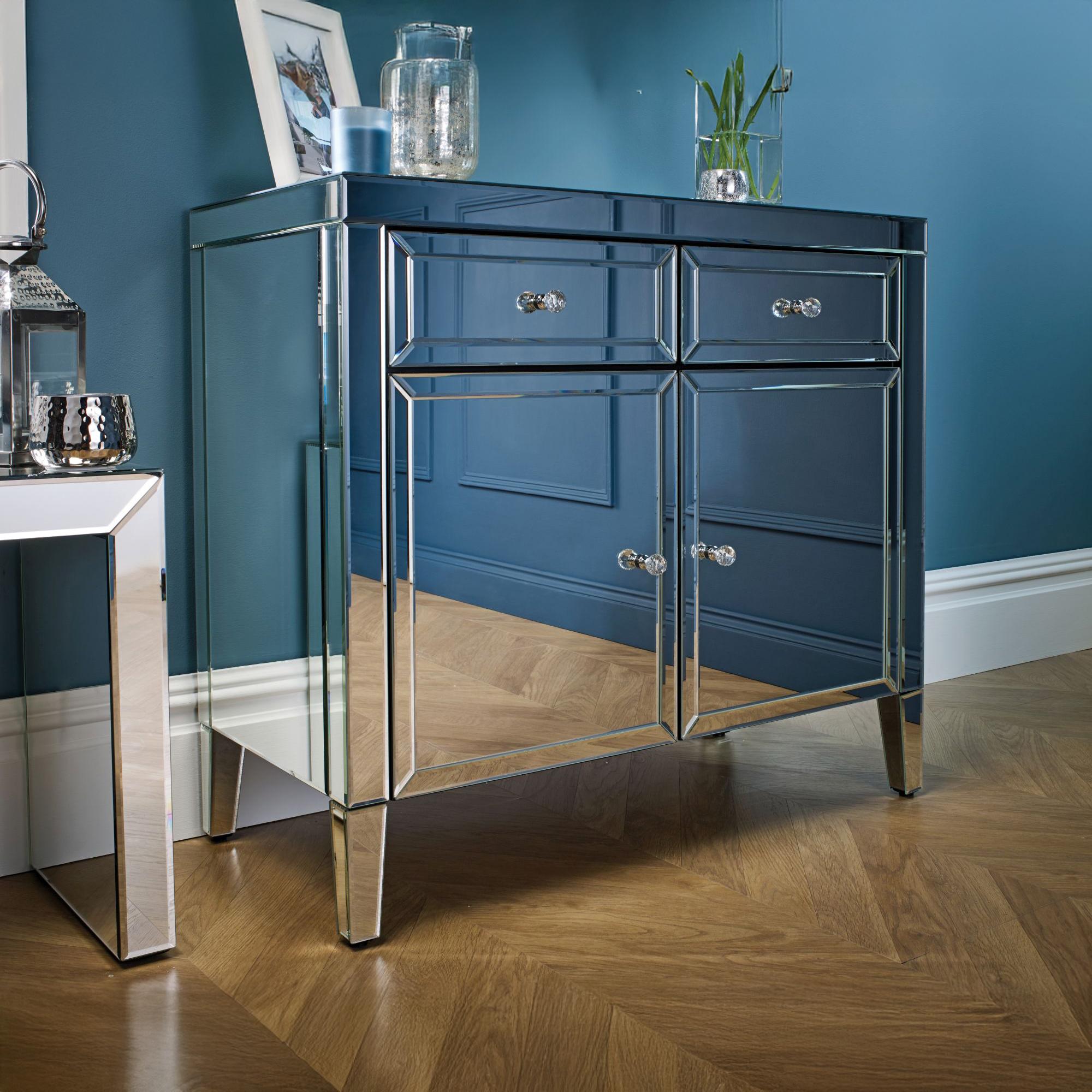 Valencia Small Sideboard - 90cm - 2 Door - Mirrored