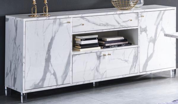 Vittoria White Italian 190cm Extra Large 4 Door Sideboard