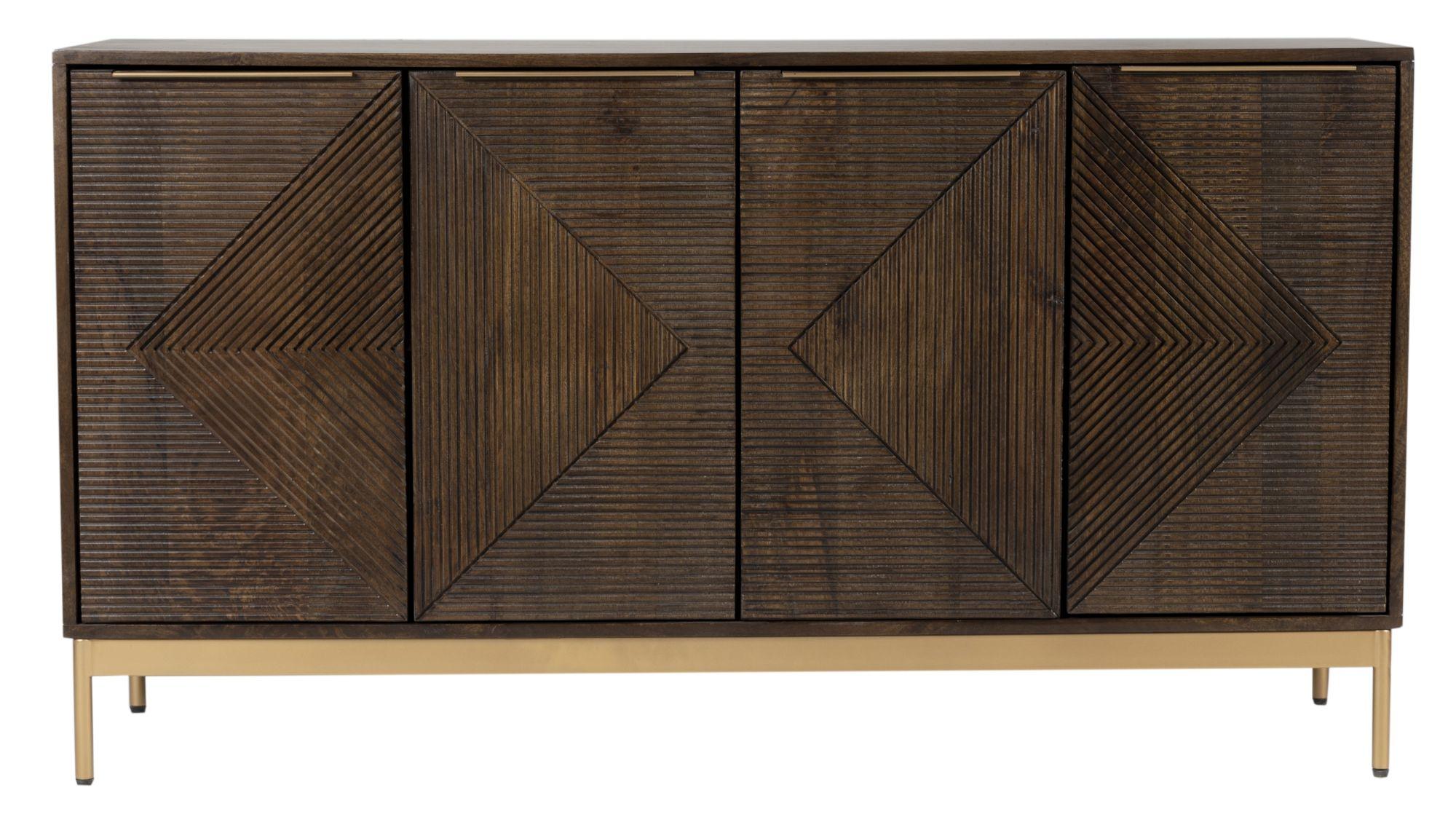 Zaine Walnut Medium 4 Door Sideboard