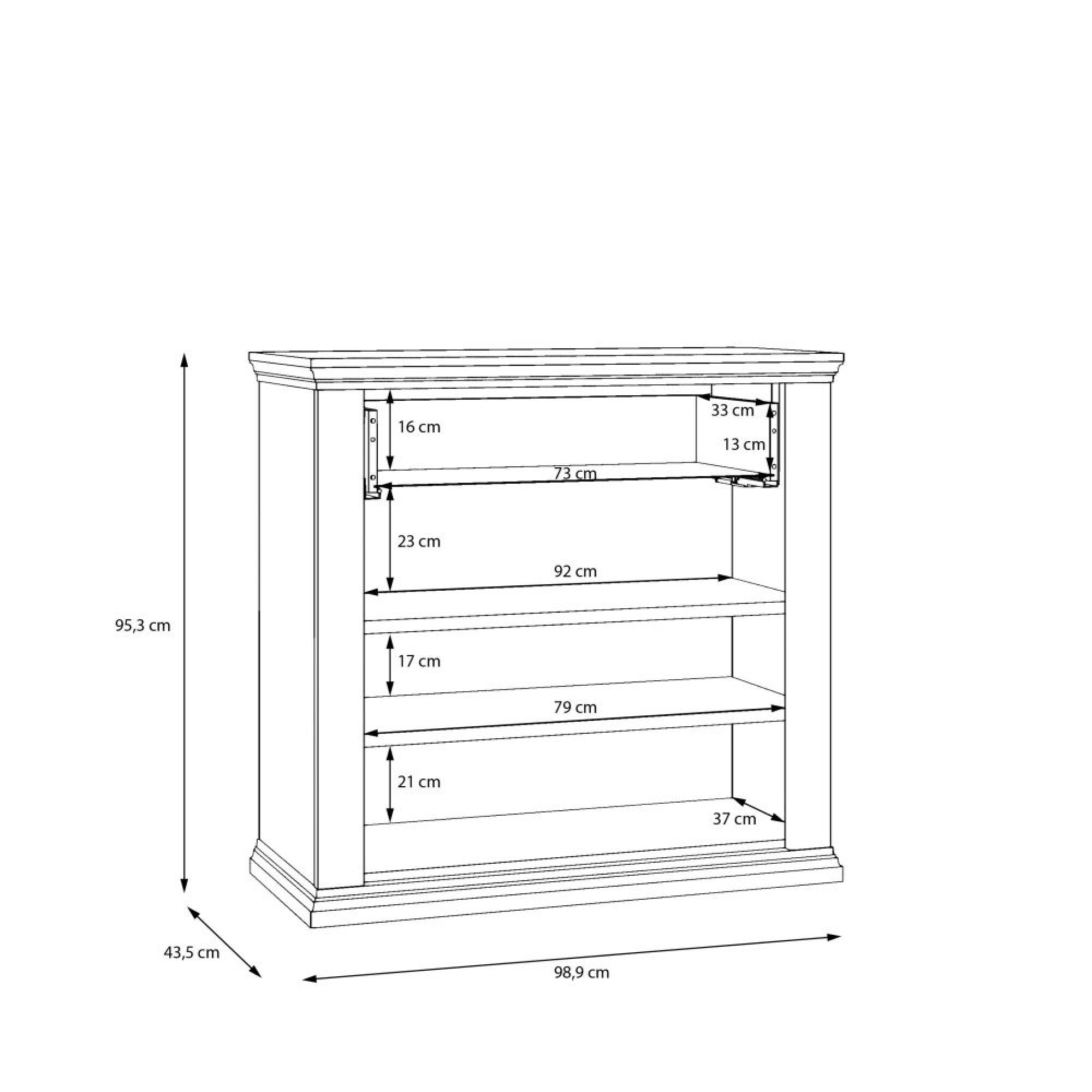 Pontypool Sideboard - 2 Door - 1 Drawer - Small - White and Riva Oak
