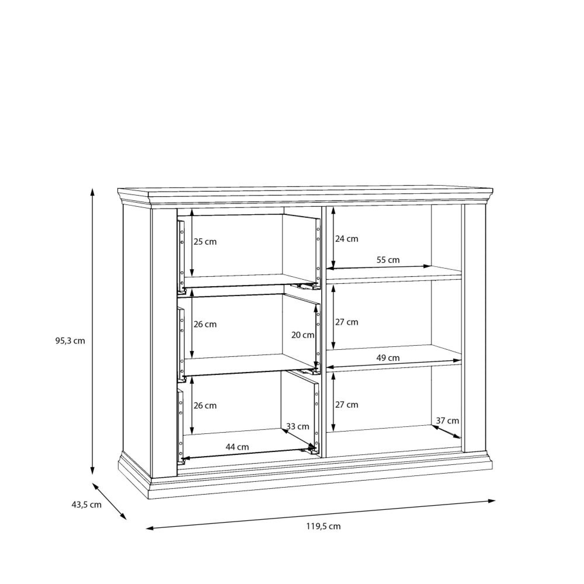 Pontypool Sideboard - 1 Door - 3 Drawer - Dark Grey and Light Oak