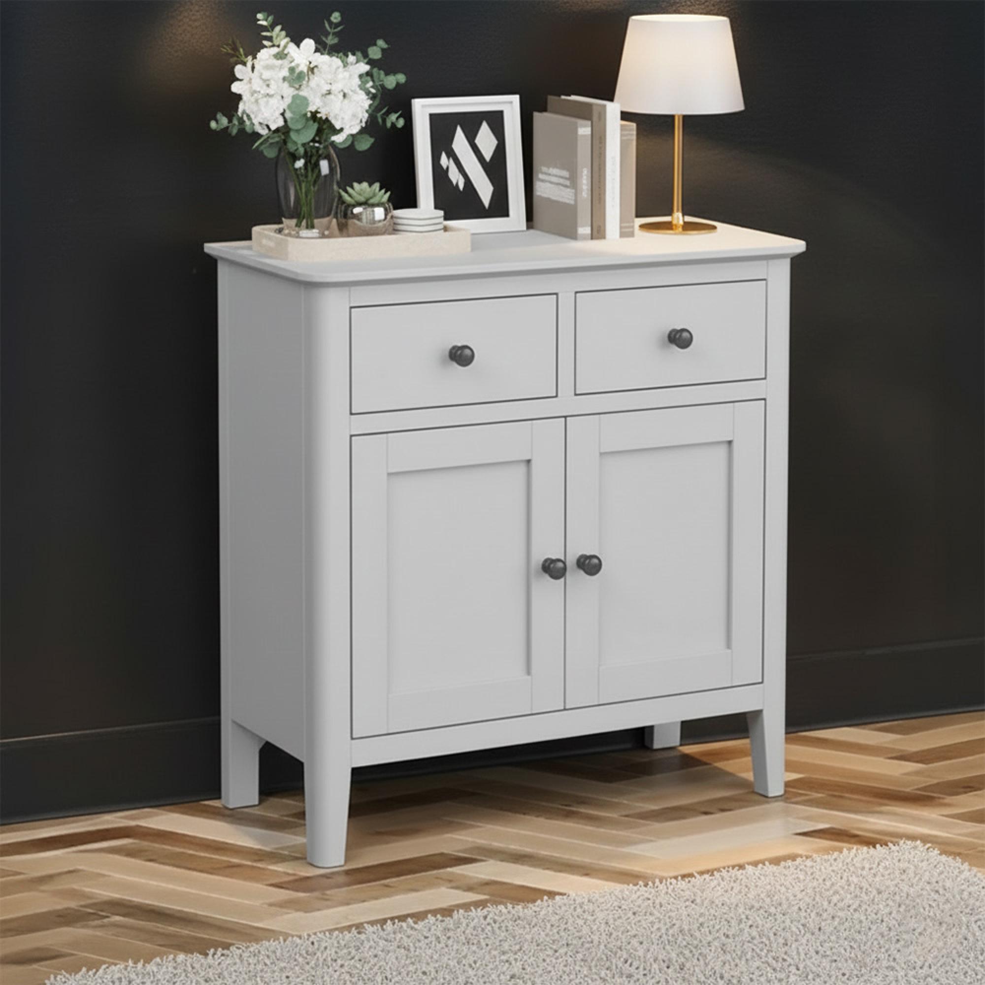 Stowe Compact Sideboard - 2 Door - Grey - 75cm