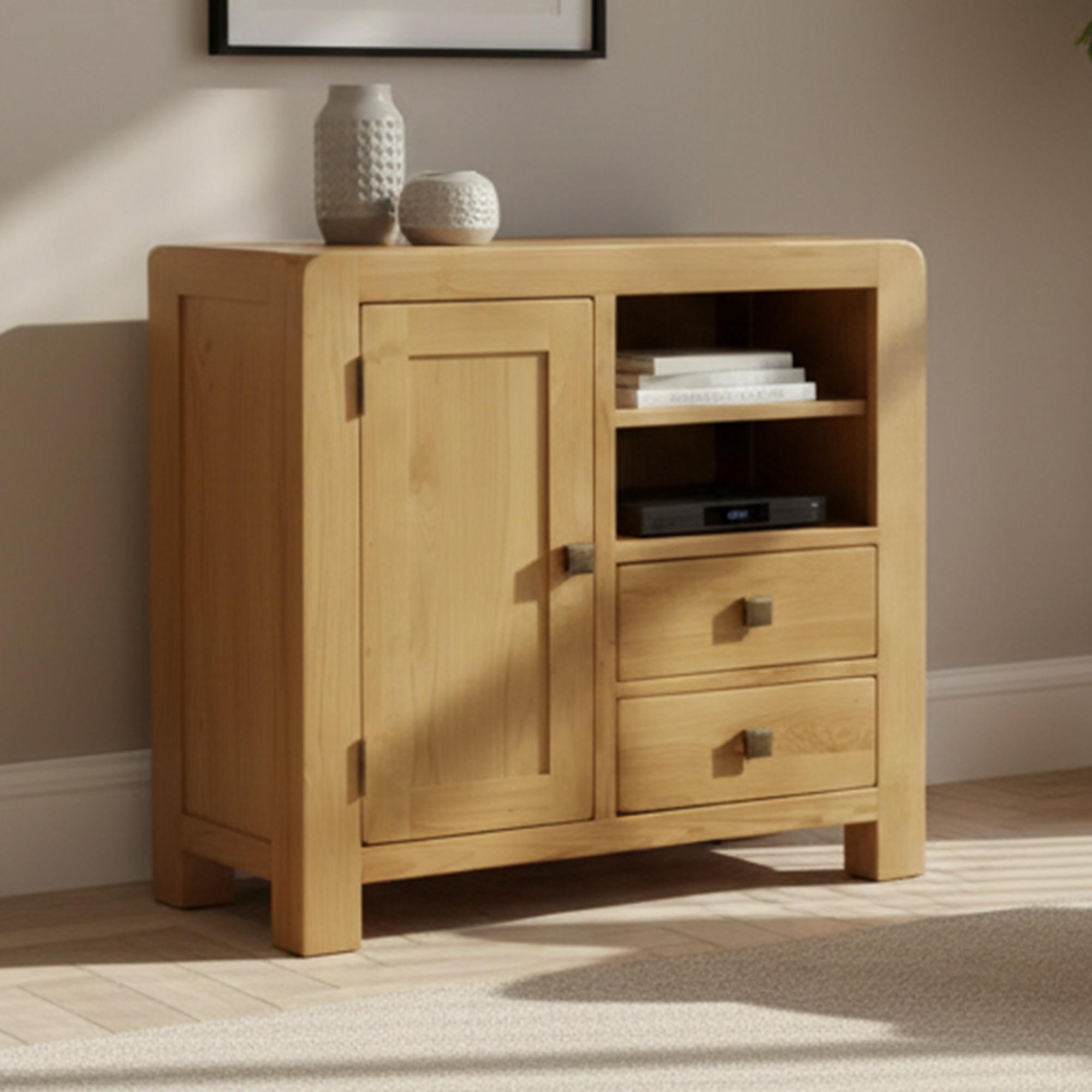 Curve Sideboard Media Unit - Oak