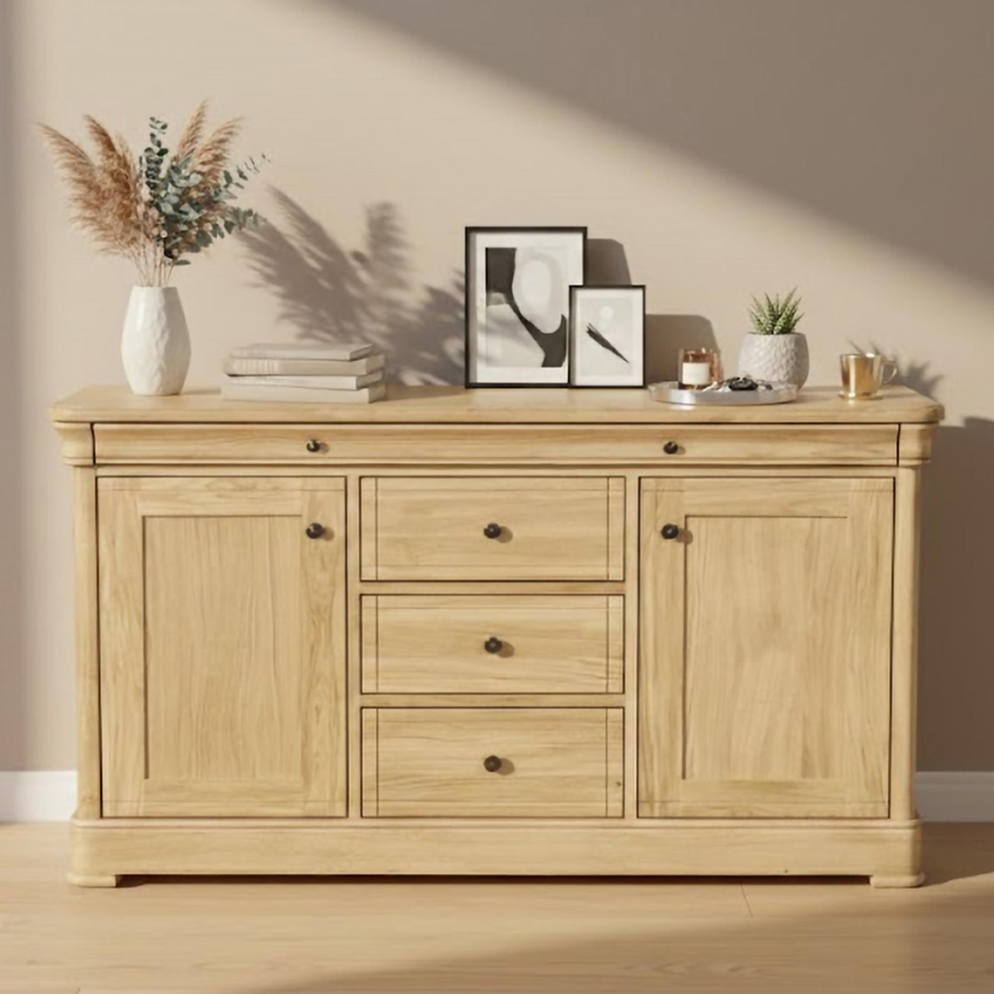 Moreno Large Sideboard - 2 Door - 4 Drawer - Oak