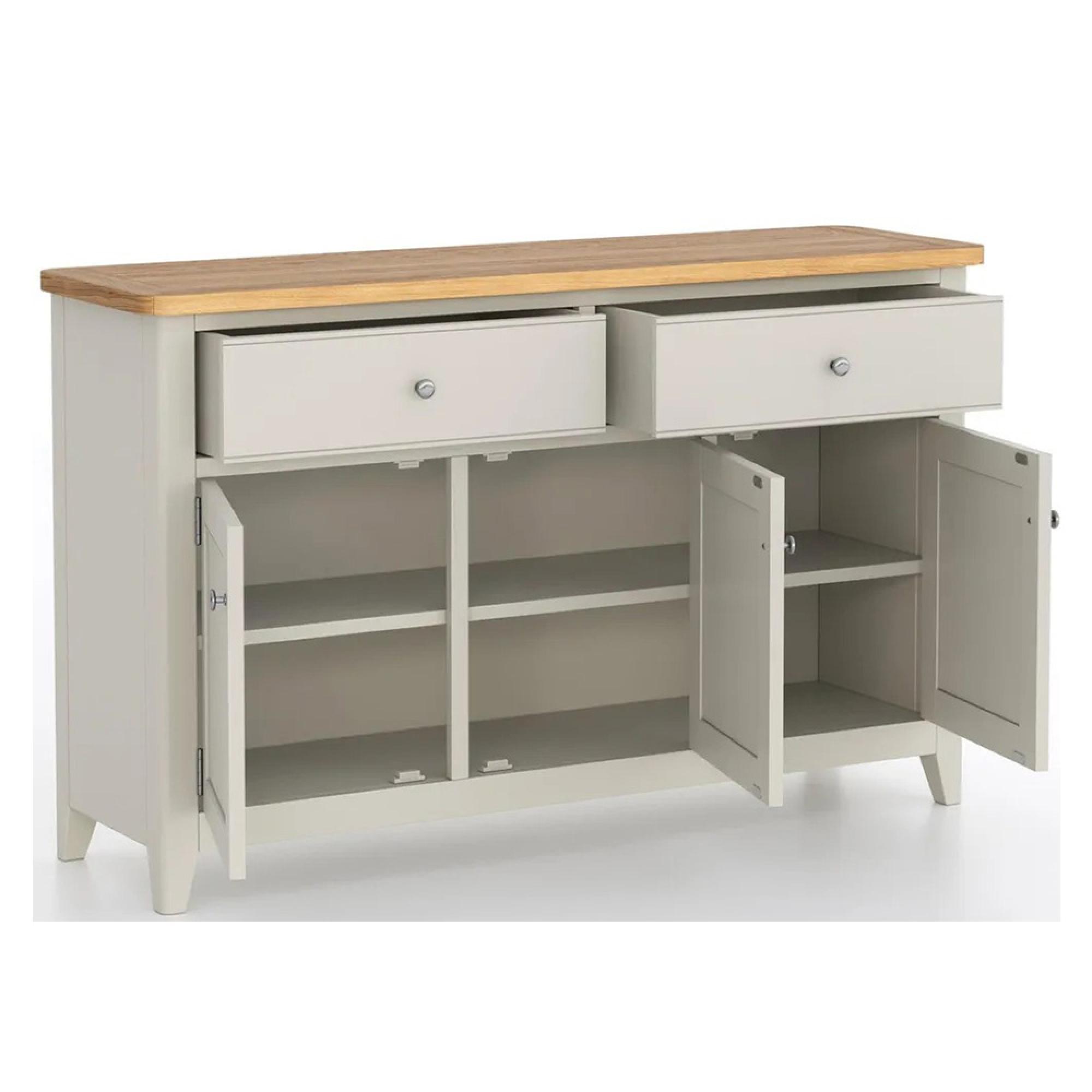 Arden Grey Painted 115cm Small 3 Door Sideboard