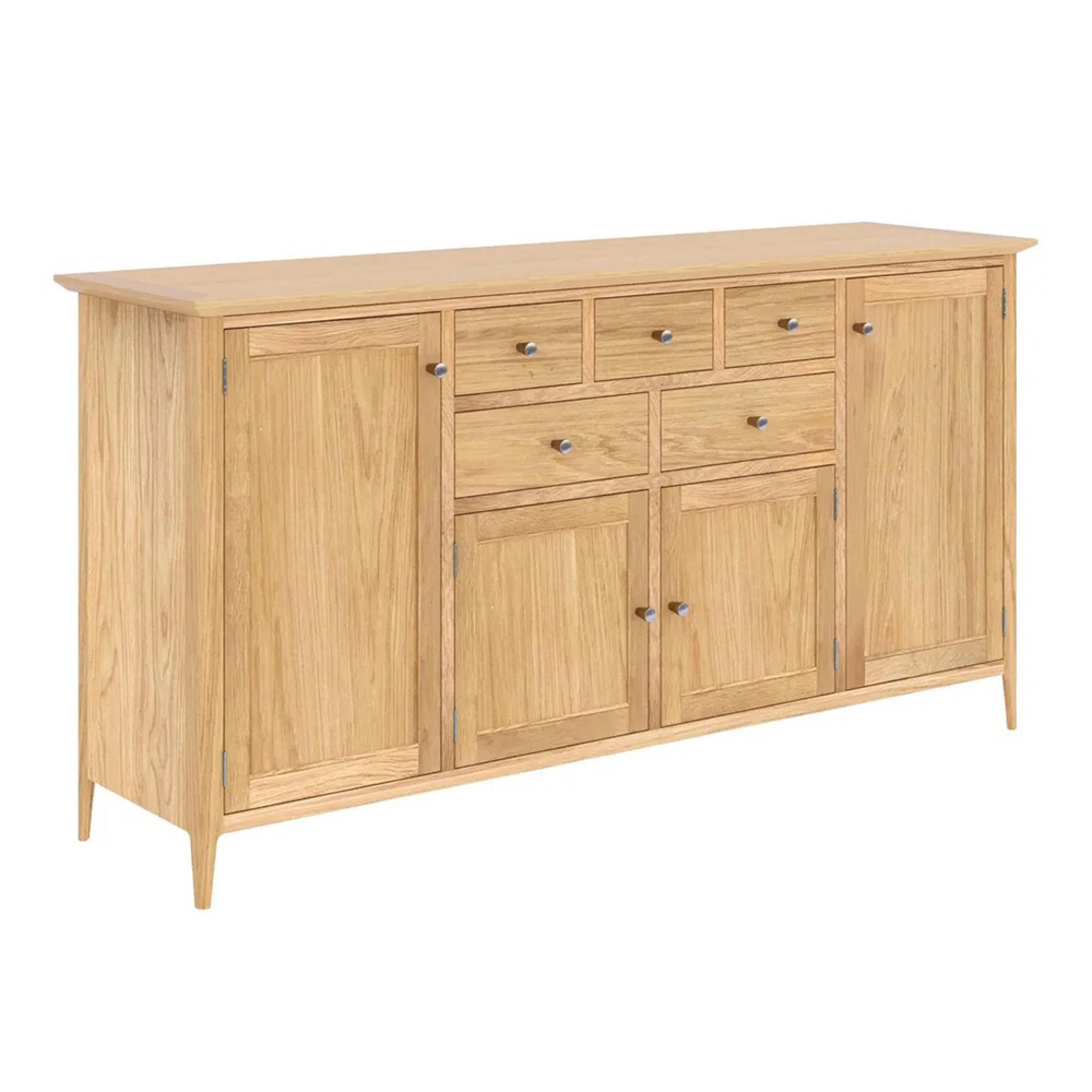 Selene Oak 170cm Large 4 Door Sideboard