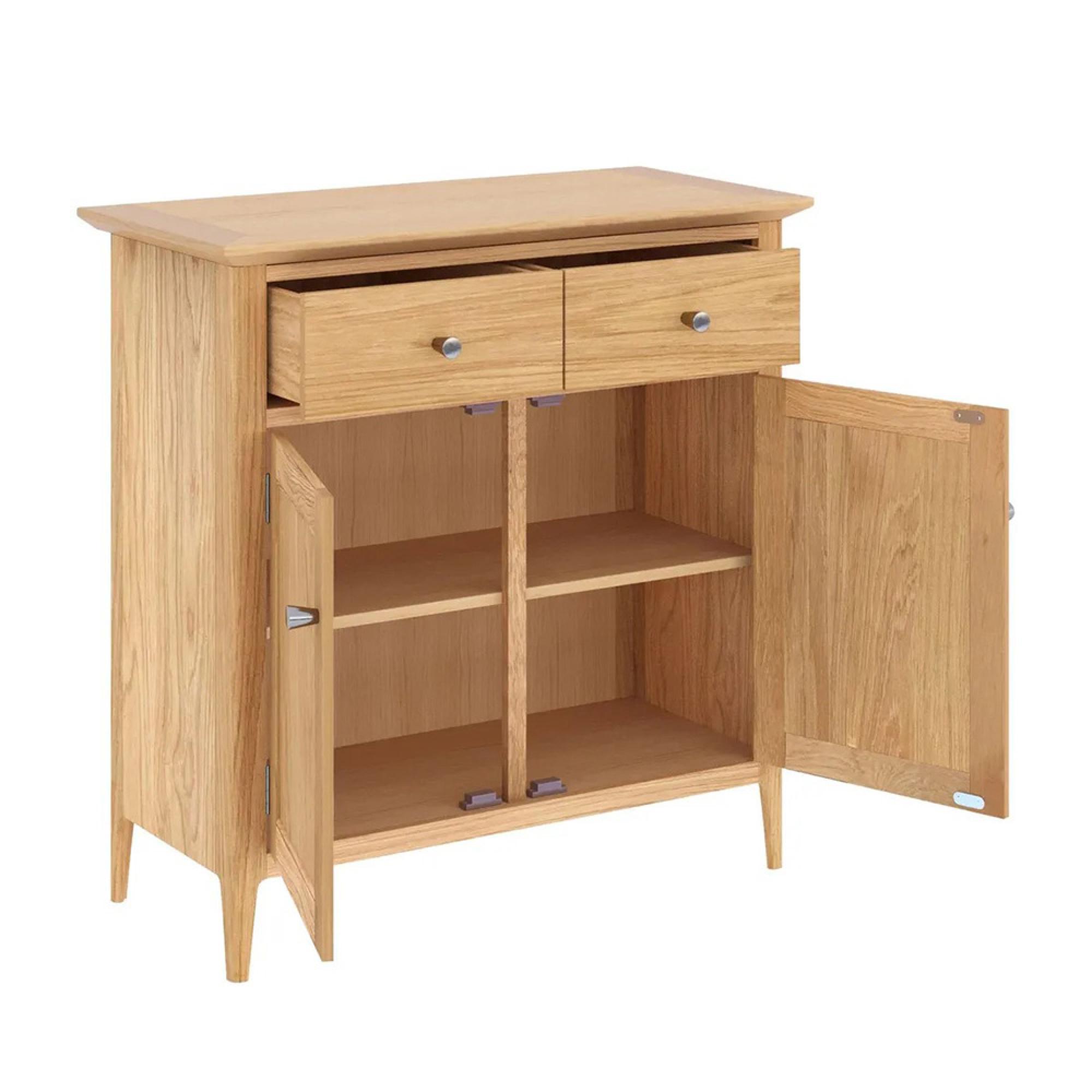 Selene Oak 75cm Compact 2 Door Sideboard
