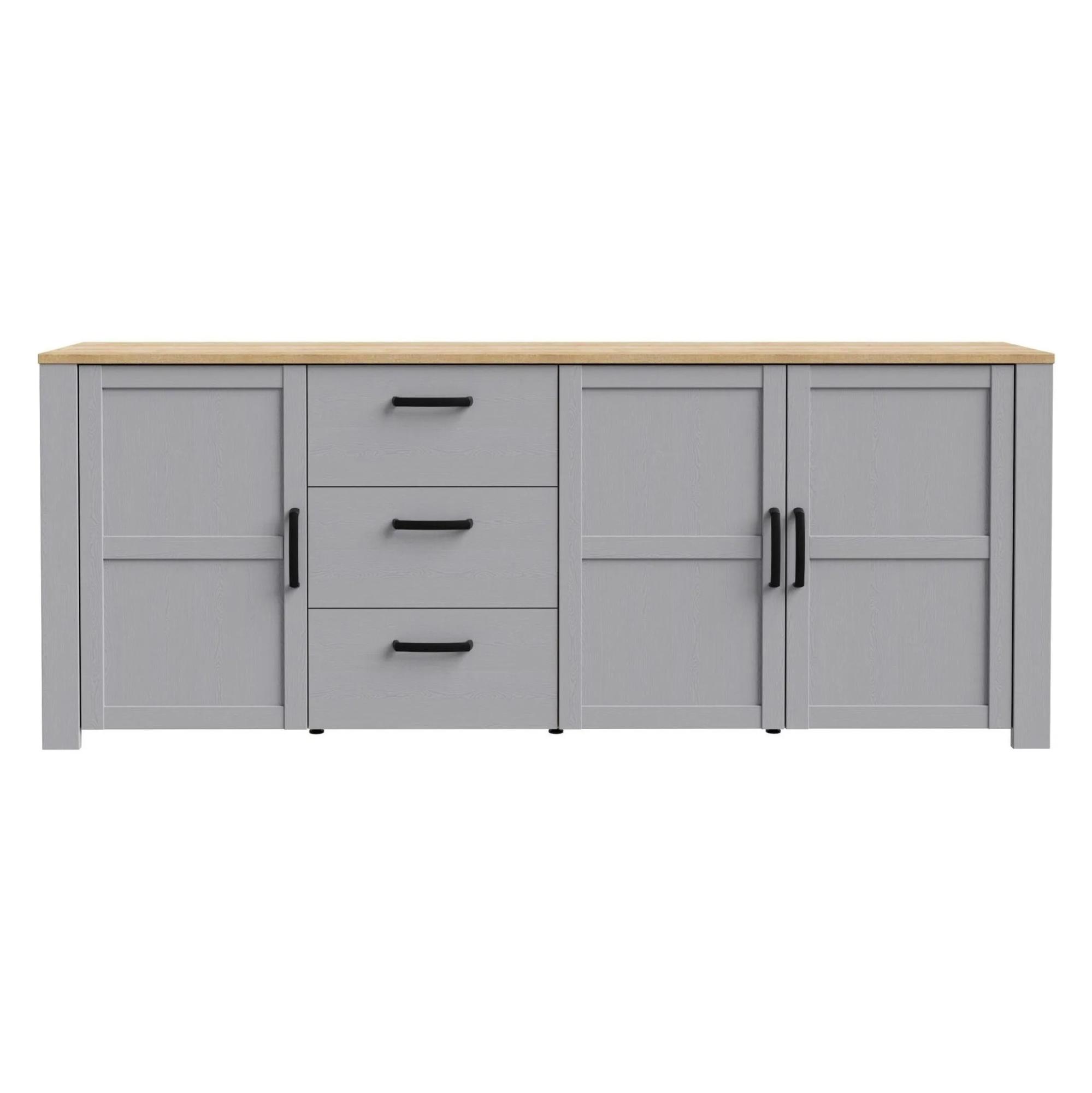 Bohol Sideboard - 3 Door - 3 Drawer - Extra Large - Grey