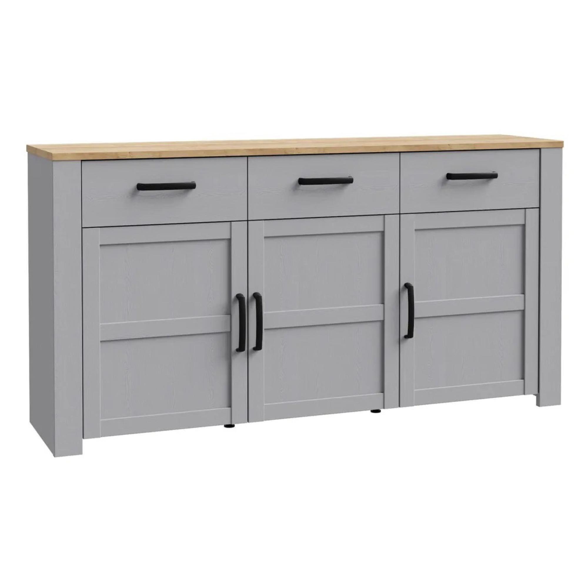 Bohol Sideboard - 3 Door - 3 Drawer - Large - Grey