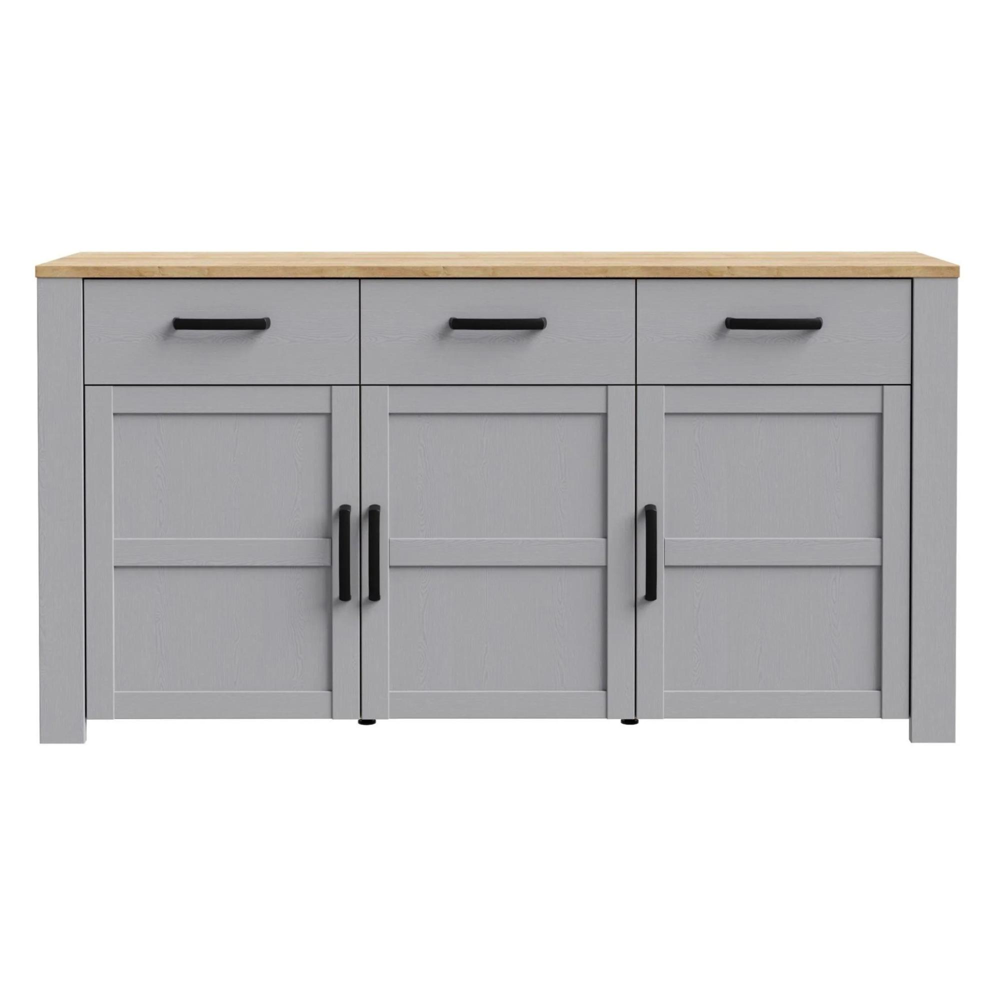 Bohol Sideboard - 3 Door - 3 Drawer - Large - Grey