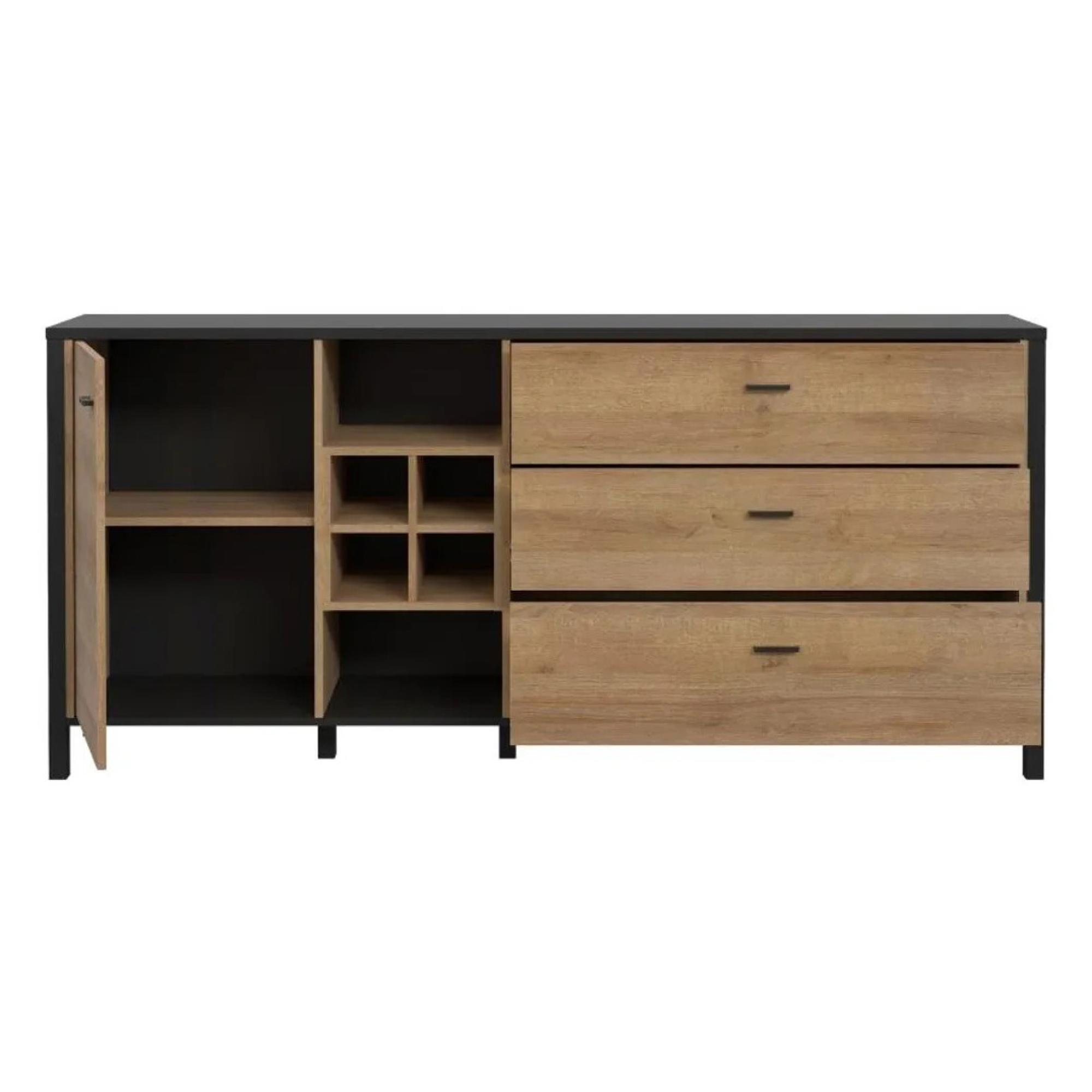 High Rock Sideboard - 1 Door - 3 Drawer - Extra Large - Oak