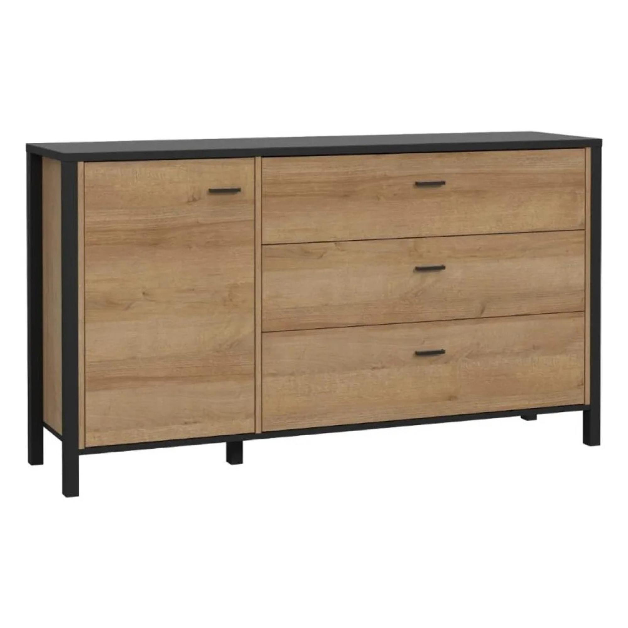 High Rock Sideboard - 1 Door - 3 Drawer - Medium - Oak