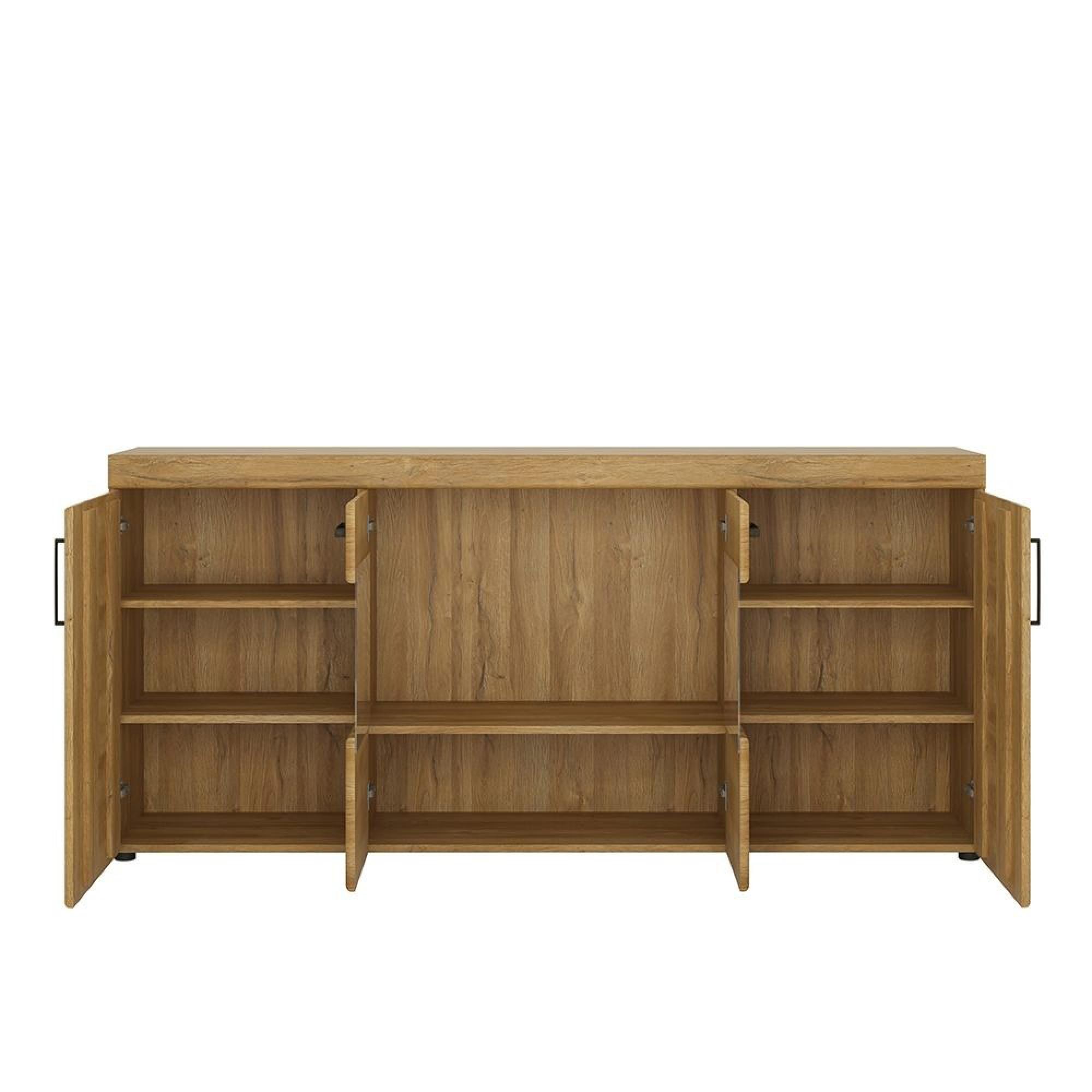 Cortina Sideboard - 4 Door - Extra Large - Glazed - Oak