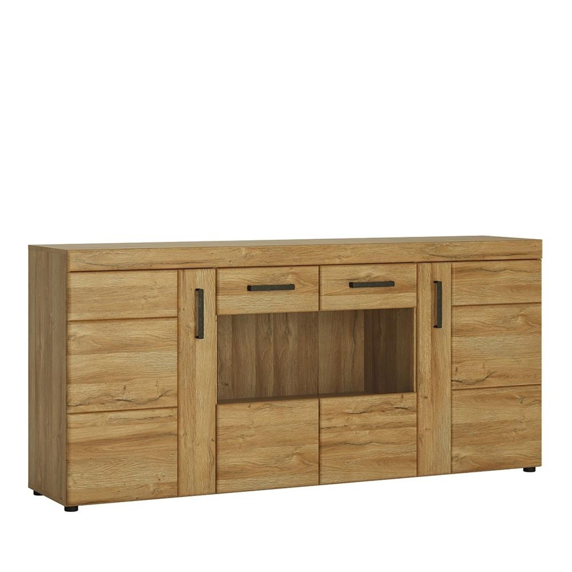 Cortina Sideboard - 4 Door - Extra Large - Glazed - Oak