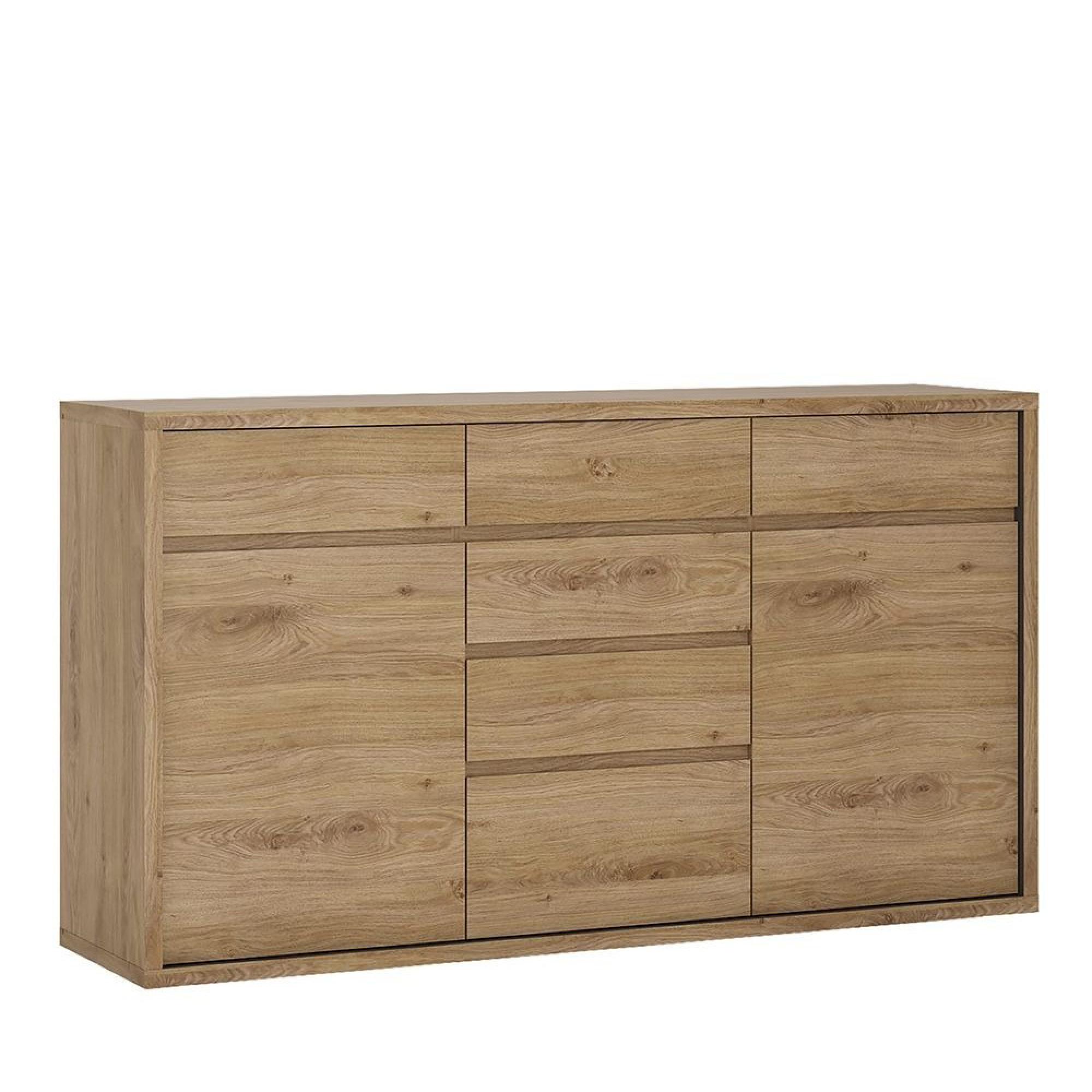 Shetland Sideboard - 2 Door - 6 Drawer - Medium - Oak
