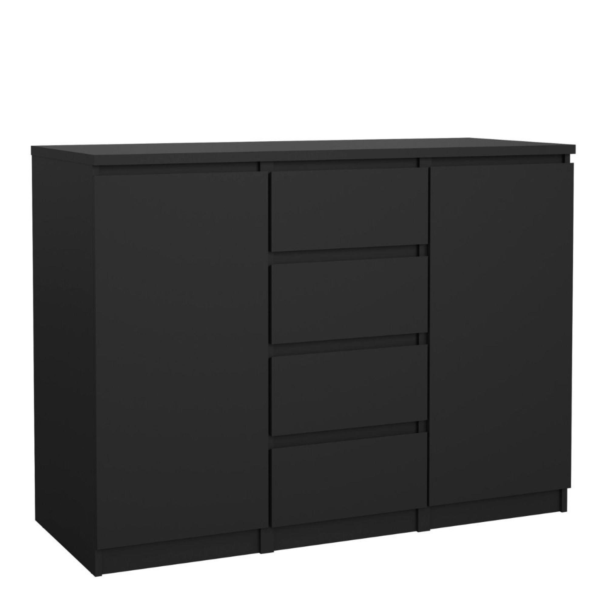 Naia Sideboard - 2 Door - 4 Drawer - Medium - Black