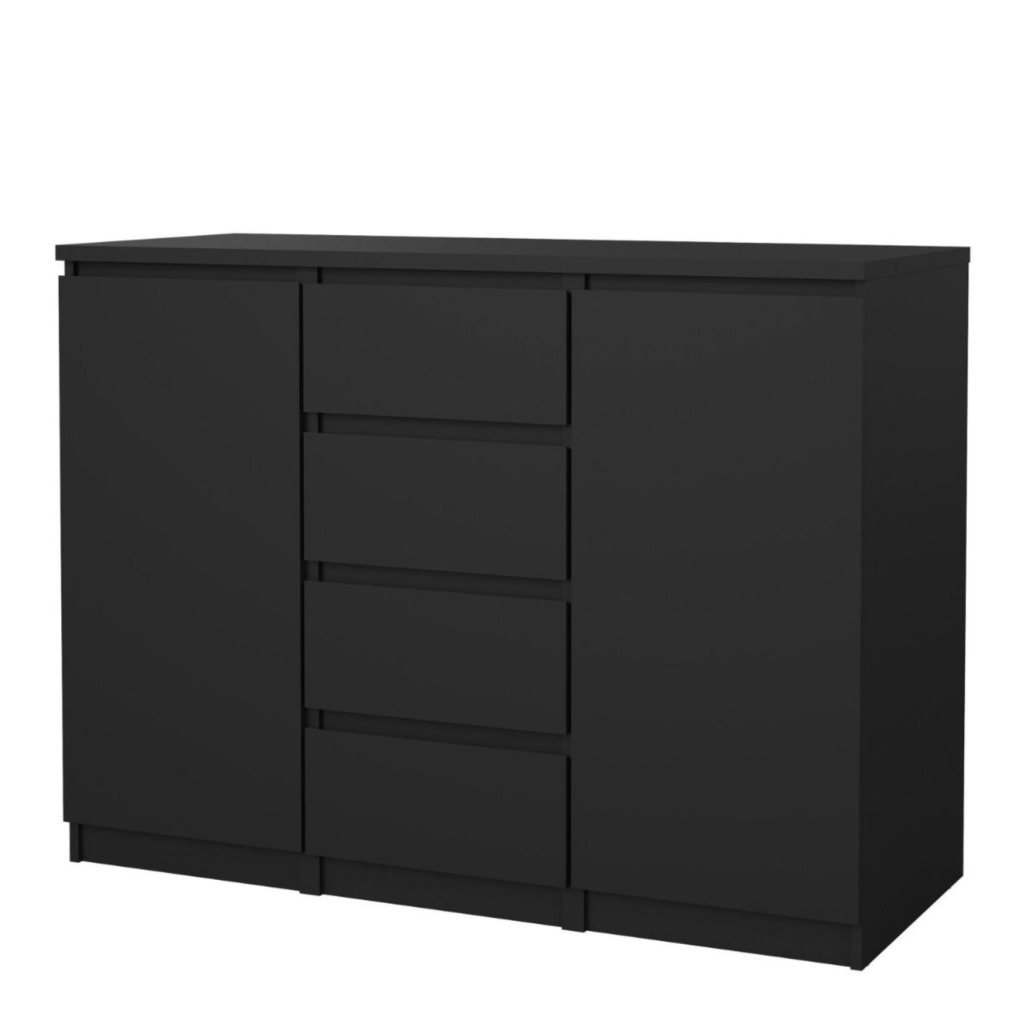 Naia Sideboard - 2 Door - 4 Drawer - Medium - Black
