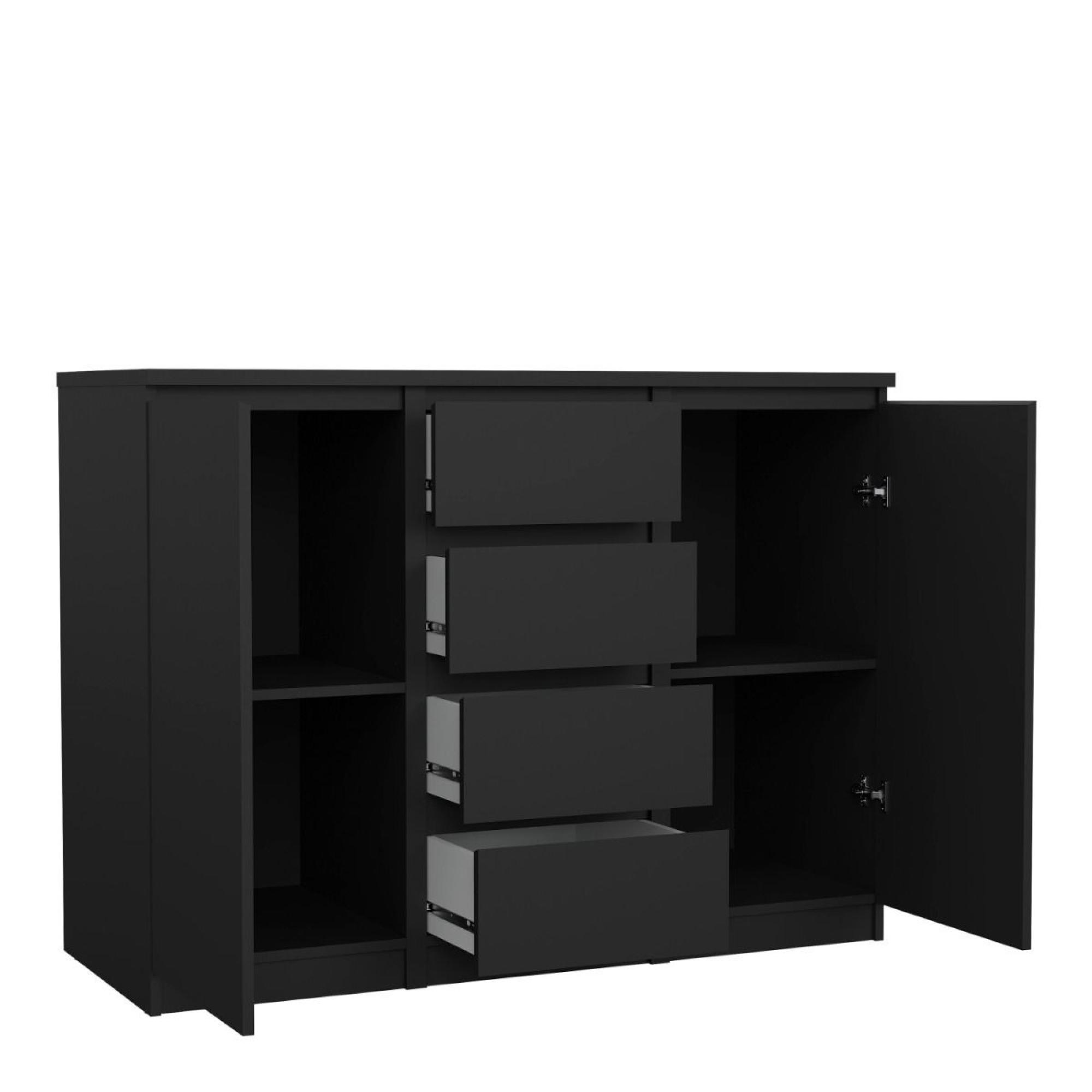 Naia Sideboard - 2 Door - 4 Drawer - Medium - Black