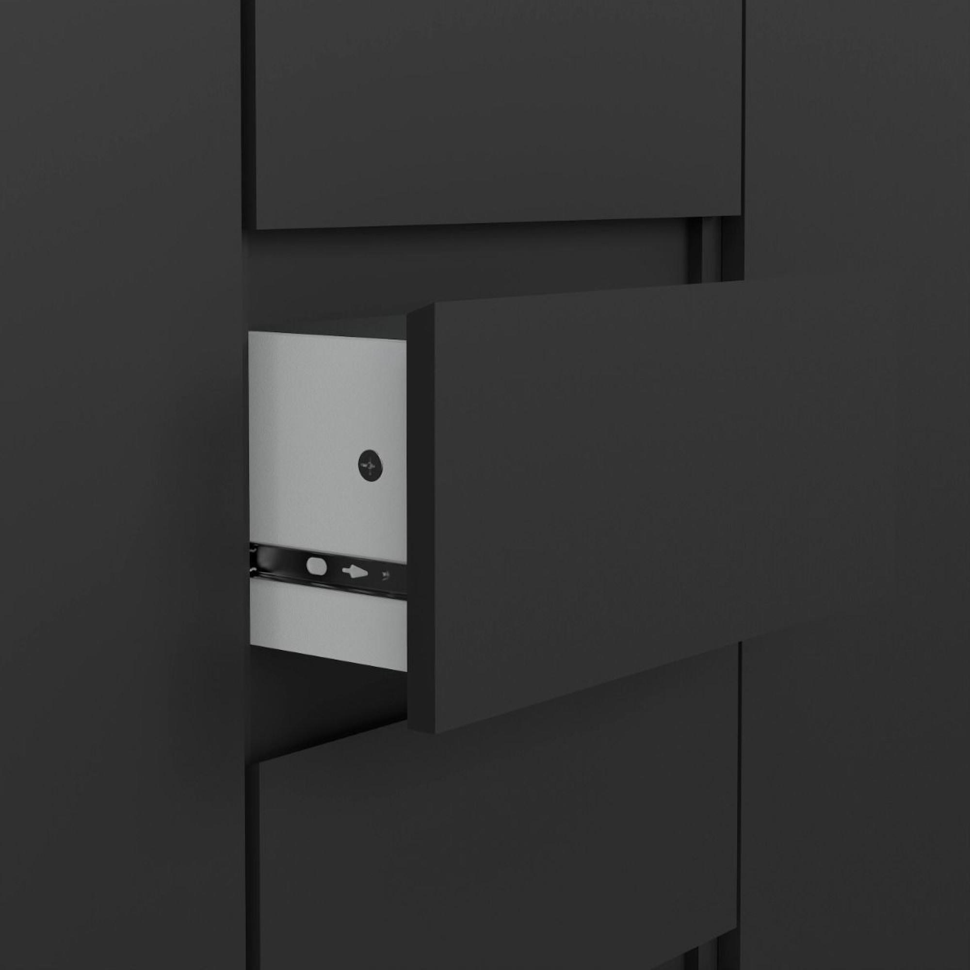 Naia Sideboard - 2 Door - 4 Drawer - Medium - Black