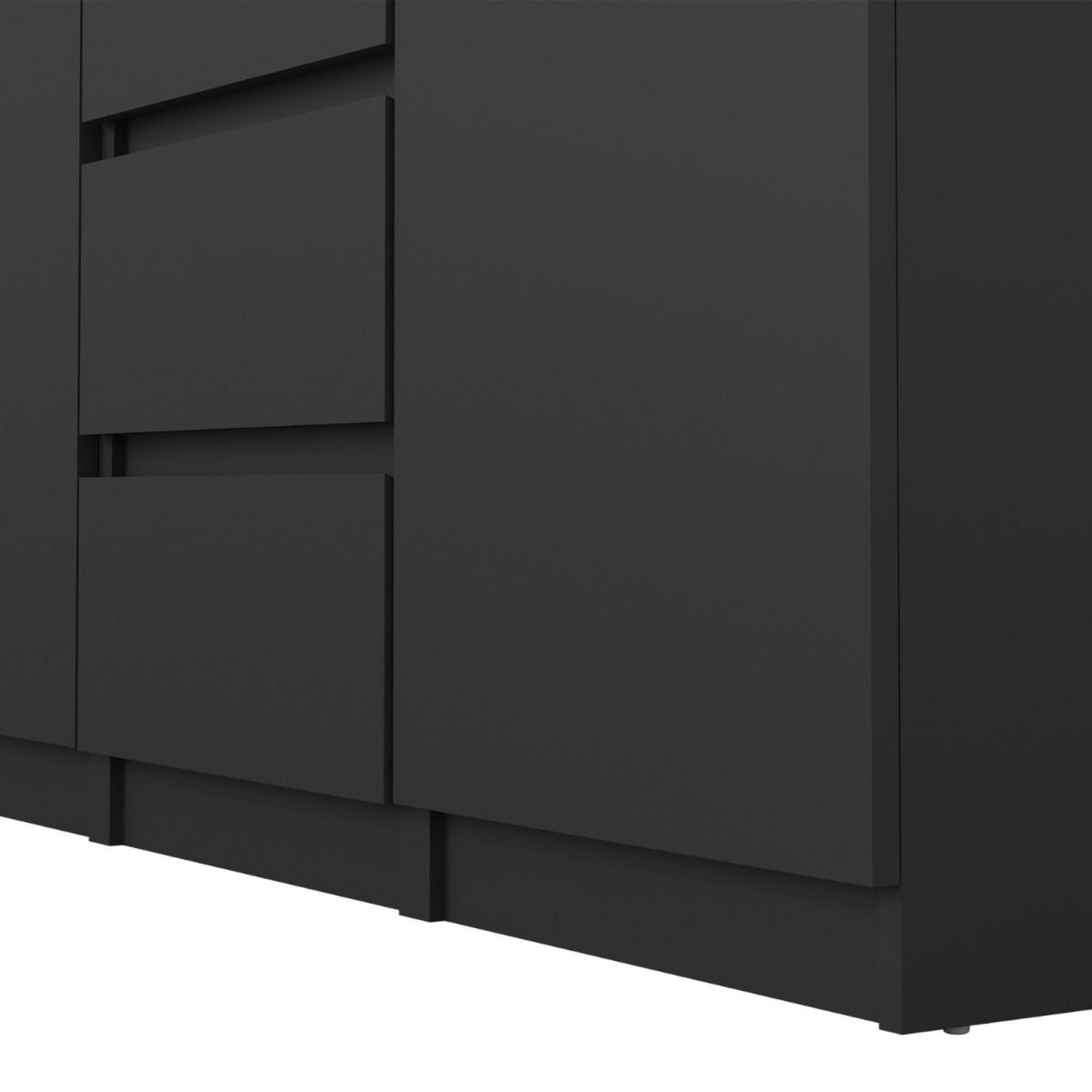 Naia Sideboard - 2 Door - 4 Drawer - Medium - Black