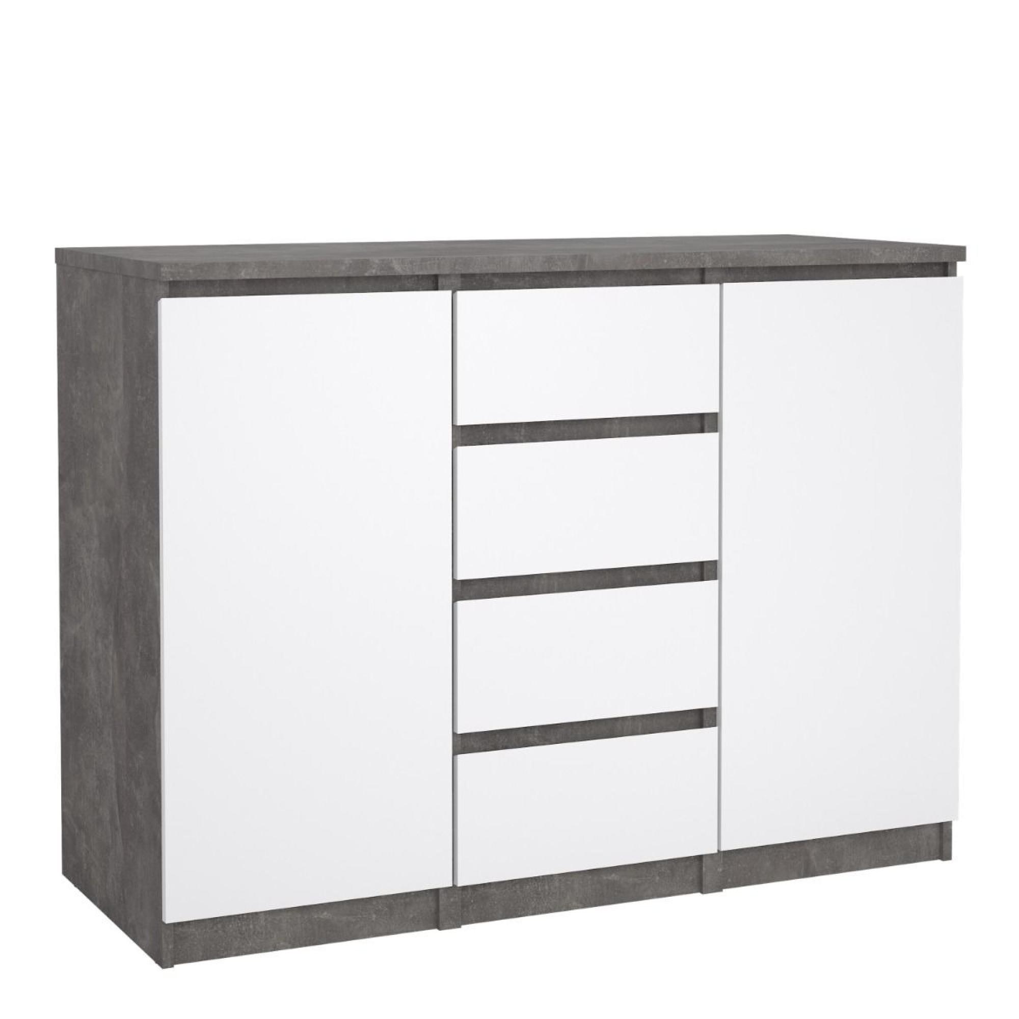 Naia Sideboard - 2 Door - 4 Drawer - Medium - Grey Concrete