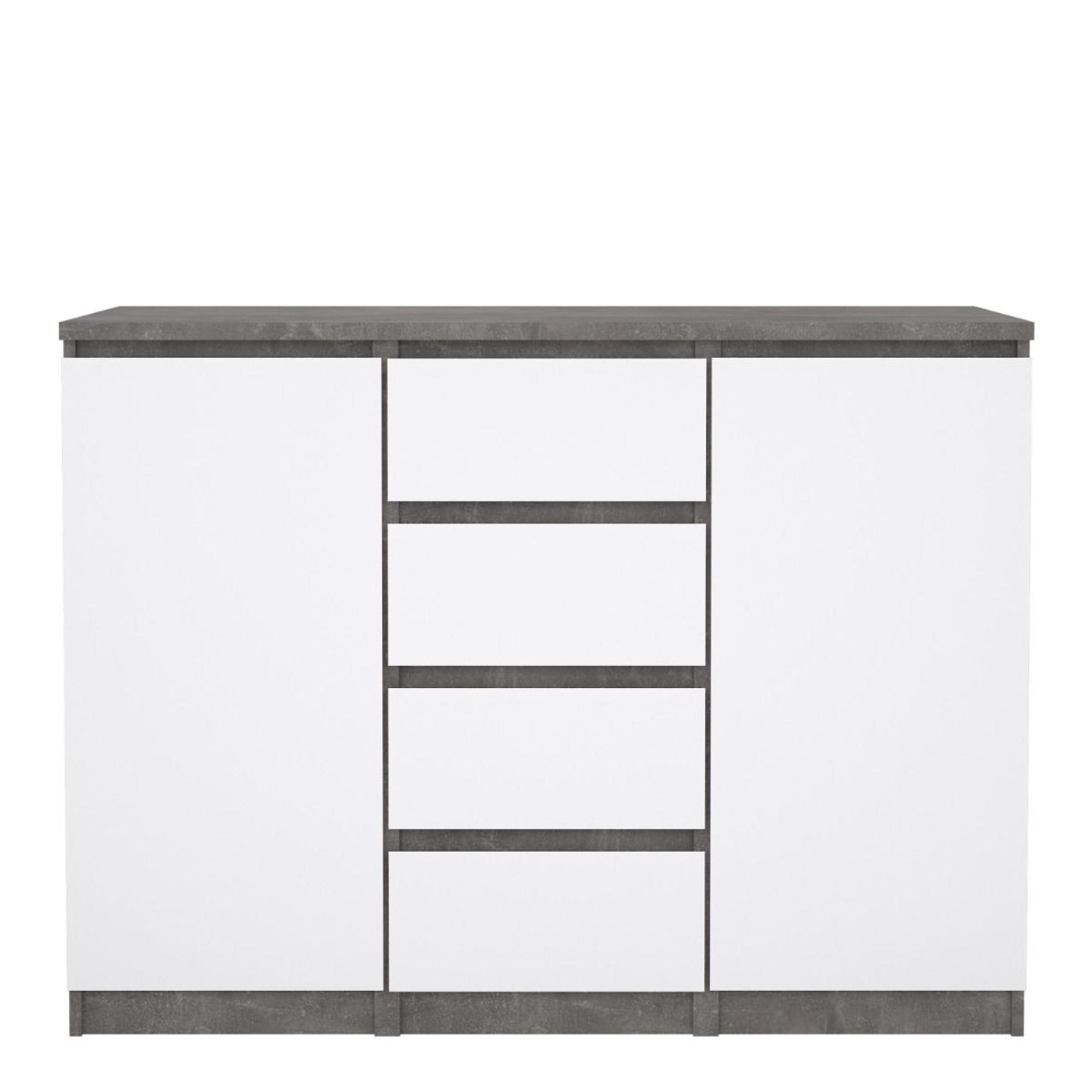 Naia Sideboard - 2 Door - 4 Drawer - Medium - Grey Concrete
