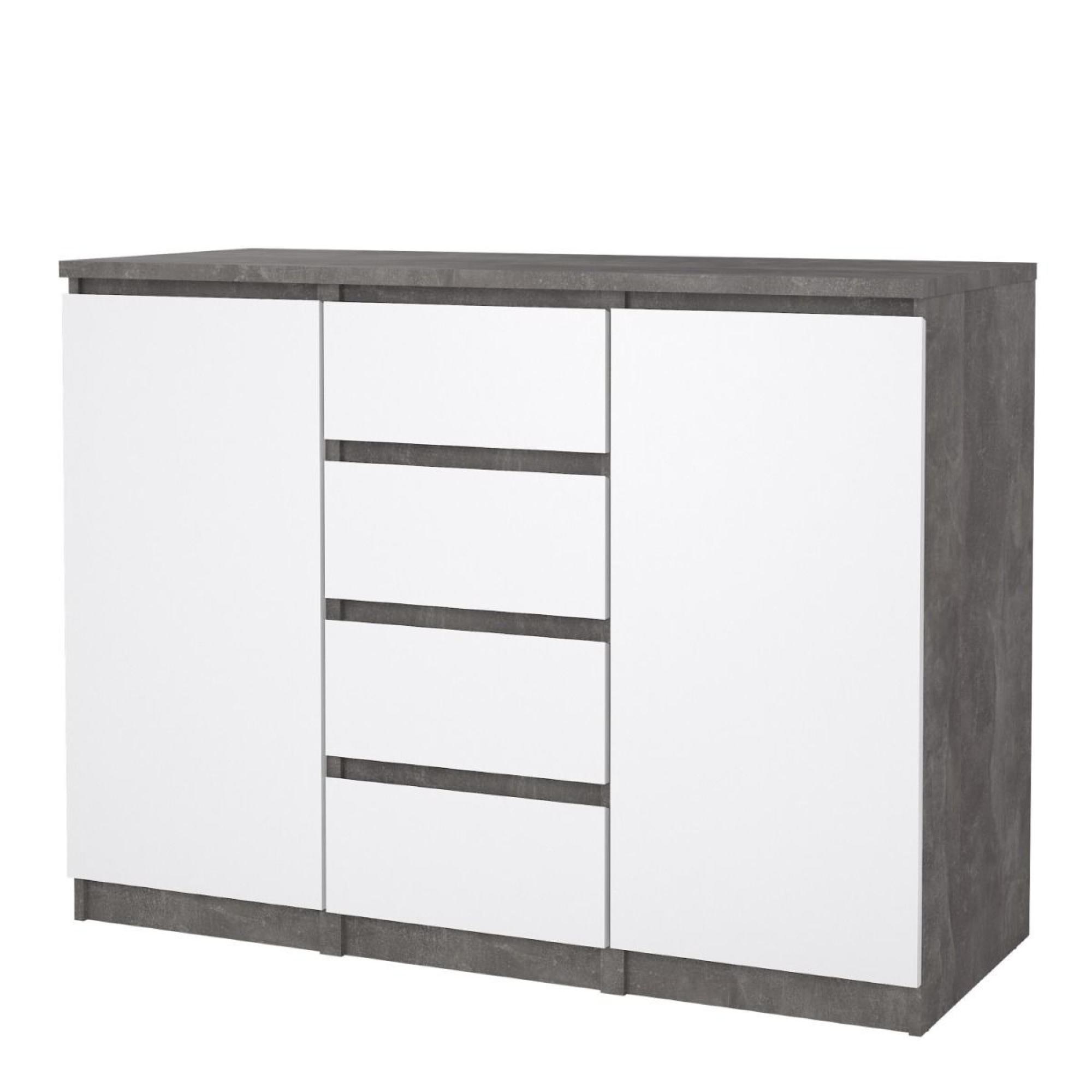 Naia Sideboard - 2 Door - 4 Drawer - Medium - Grey Concrete