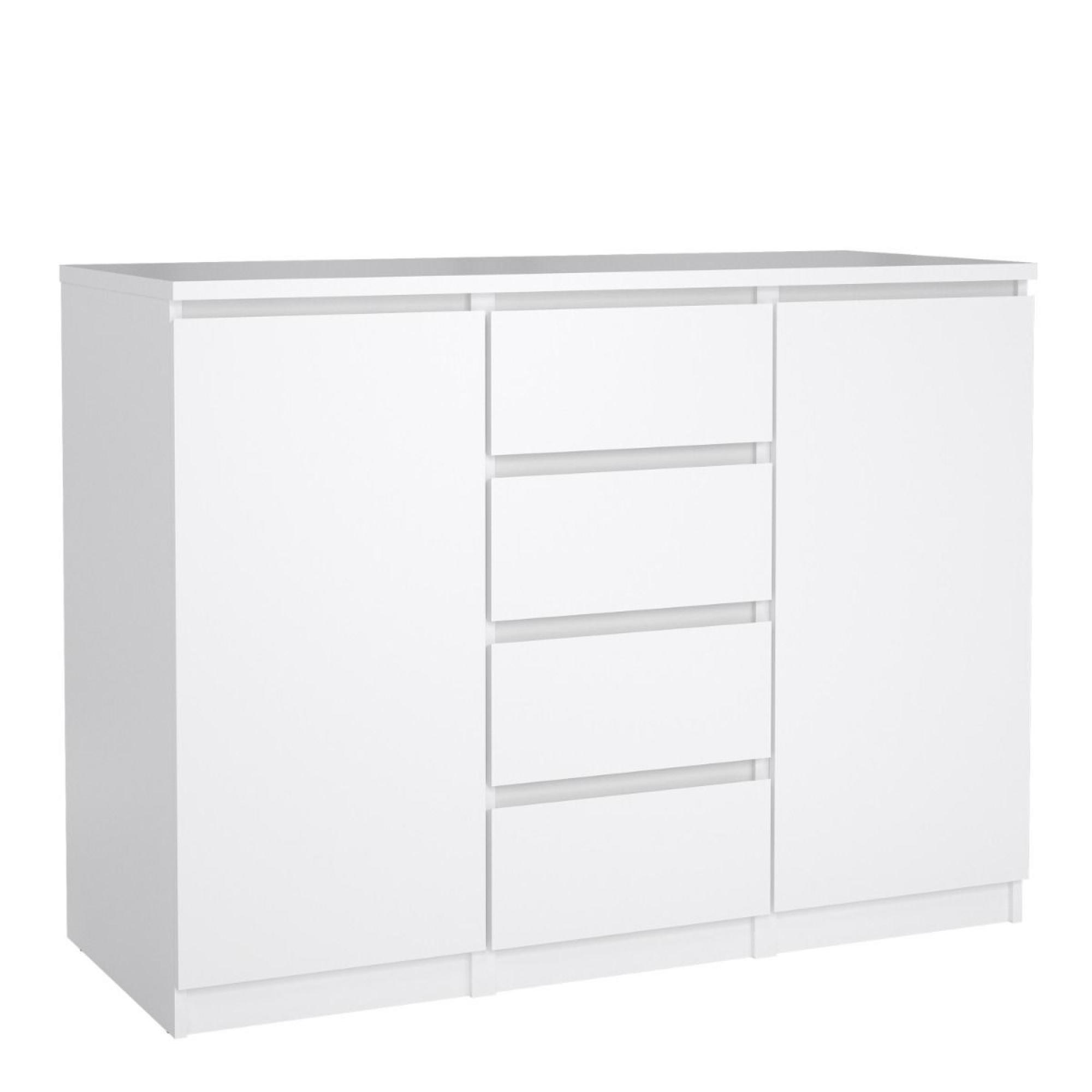 Naia Sideboard - 2 Door - 4 Drawer - Medium - White High Gloss