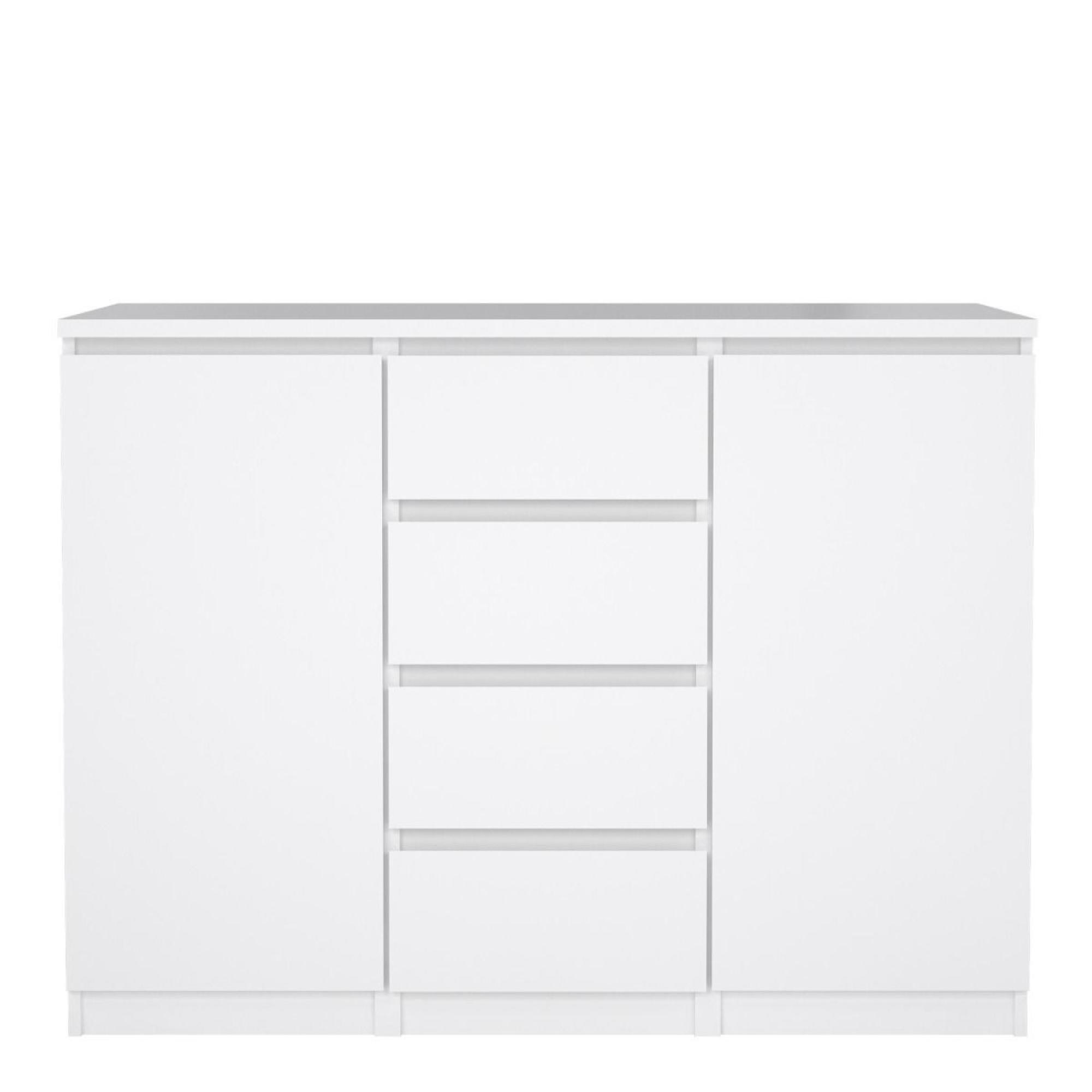 Naia Sideboard - 2 Door - 4 Drawer - Medium - White High Gloss