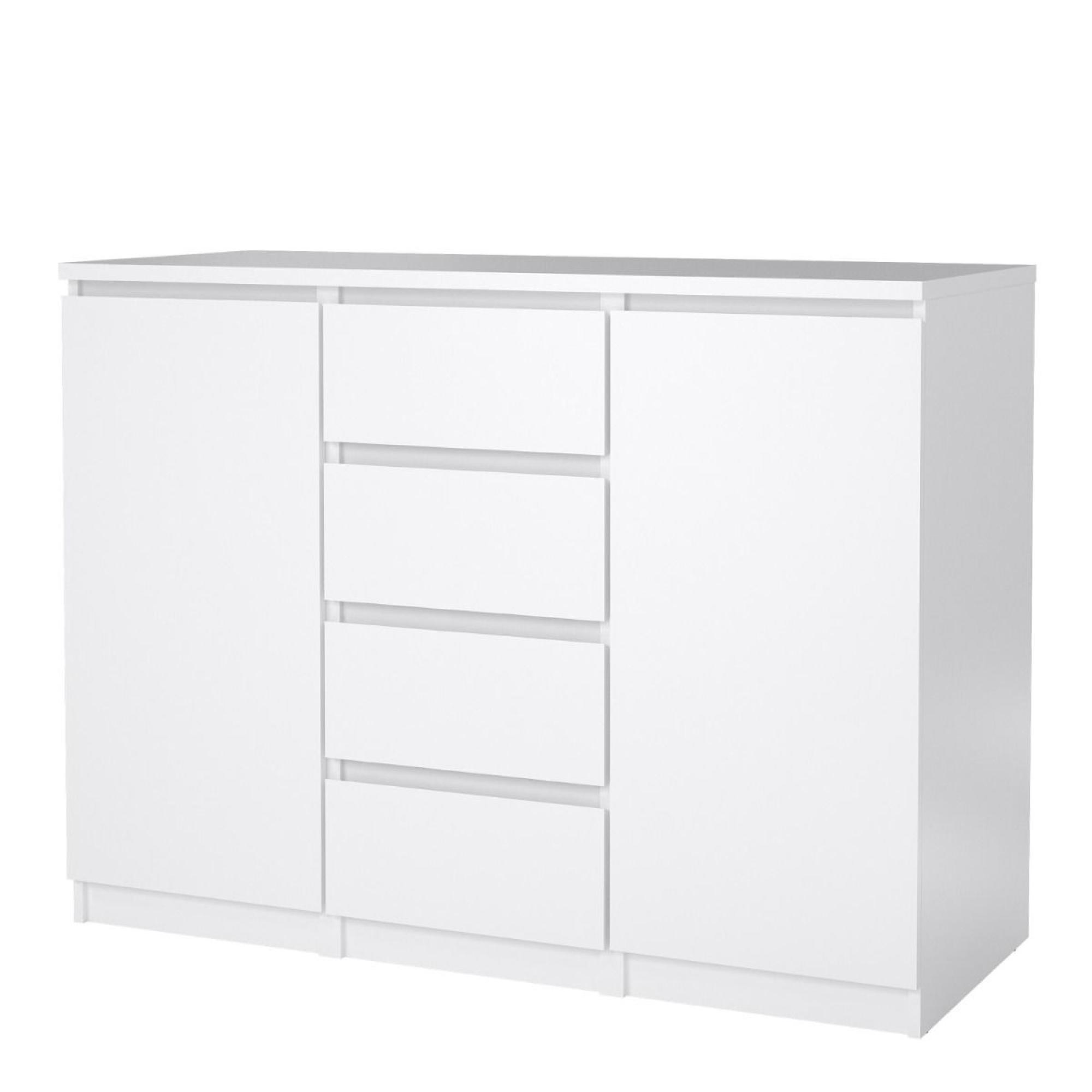 Naia Sideboard - 2 Door - 4 Drawer - Medium - White High Gloss