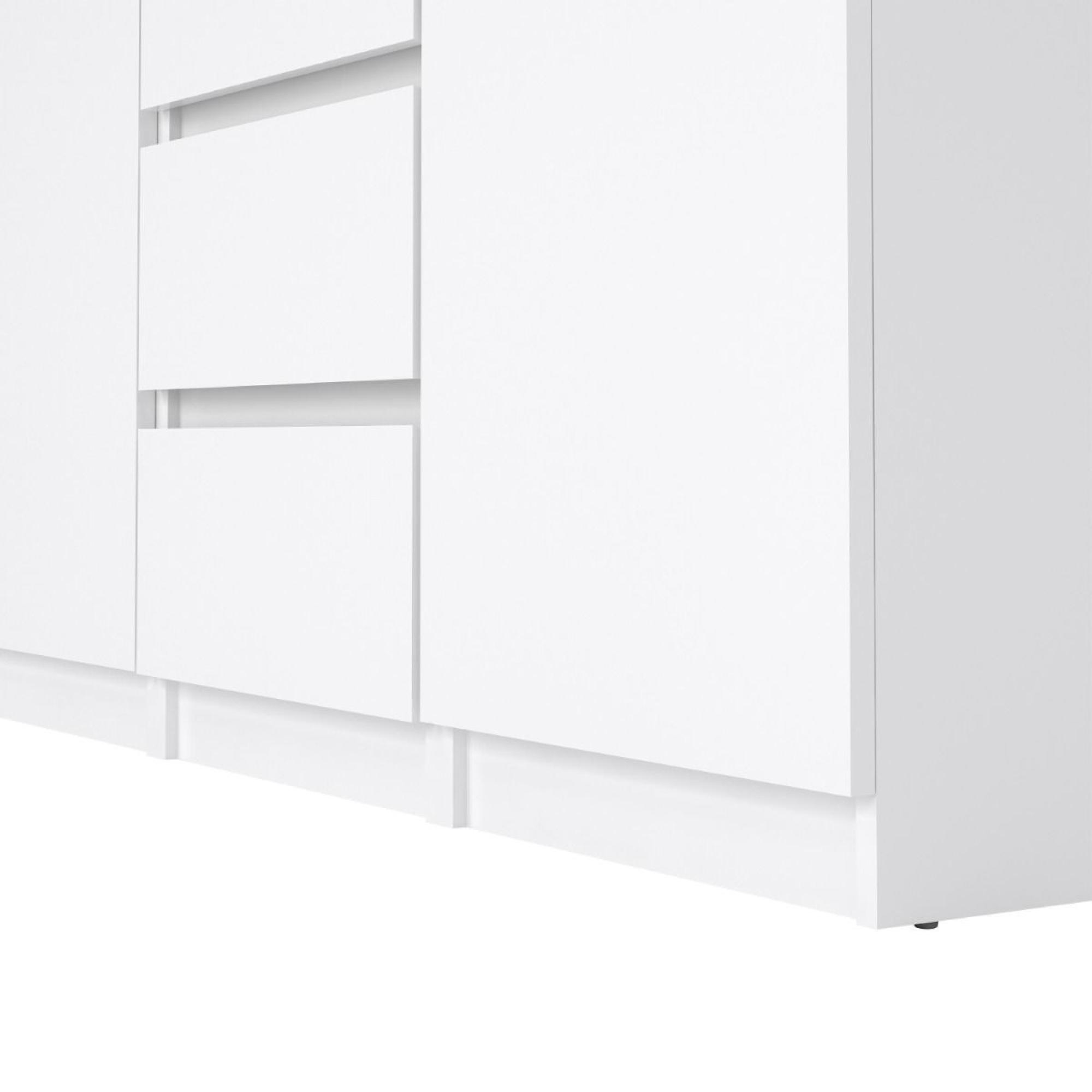 Naia Sideboard - 2 Door - 4 Drawer - Medium - White High Gloss