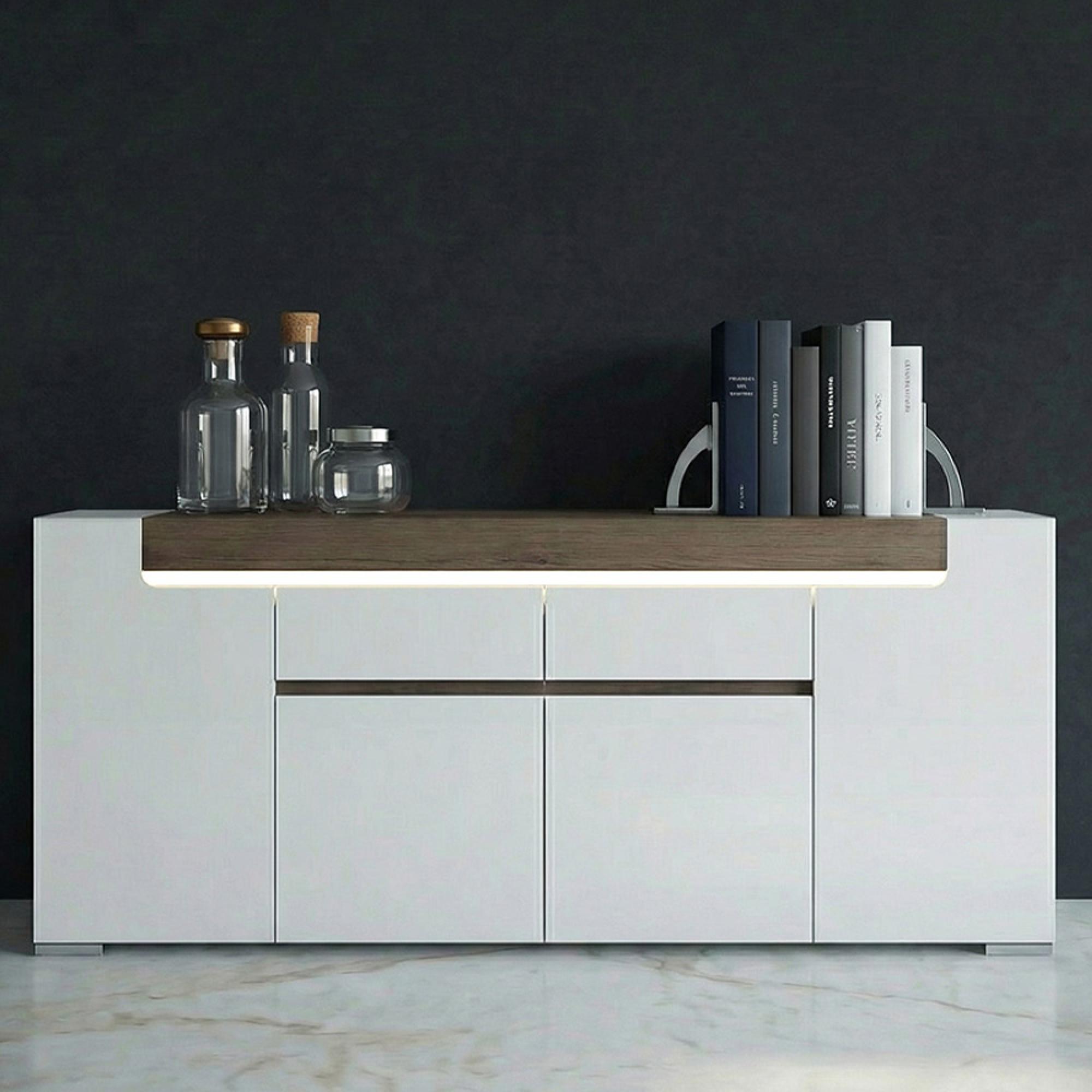 Toronto Sideboard - 4 Door - 2 Drawer - Extra Large - White High Gloss