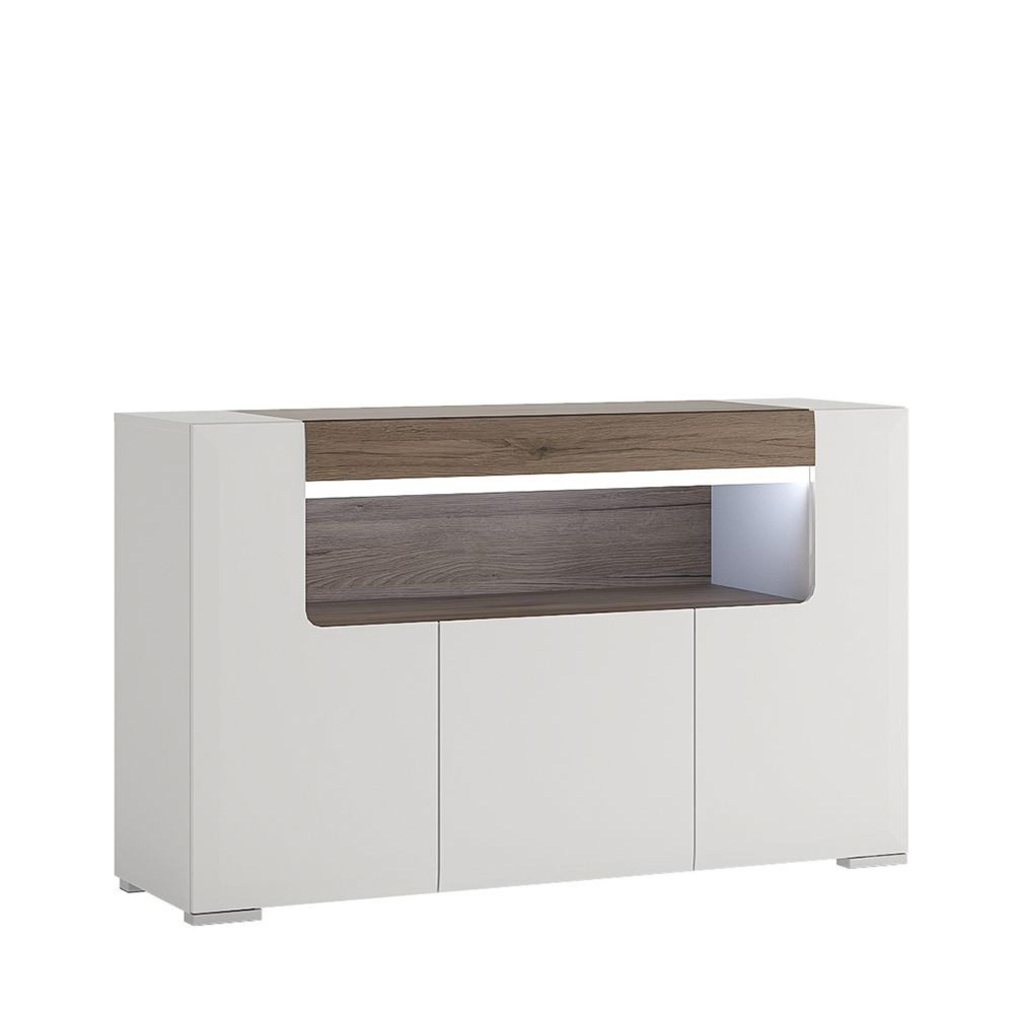 Toronto Sideboard - 3 Door - 140cm - Medium - White Gloss