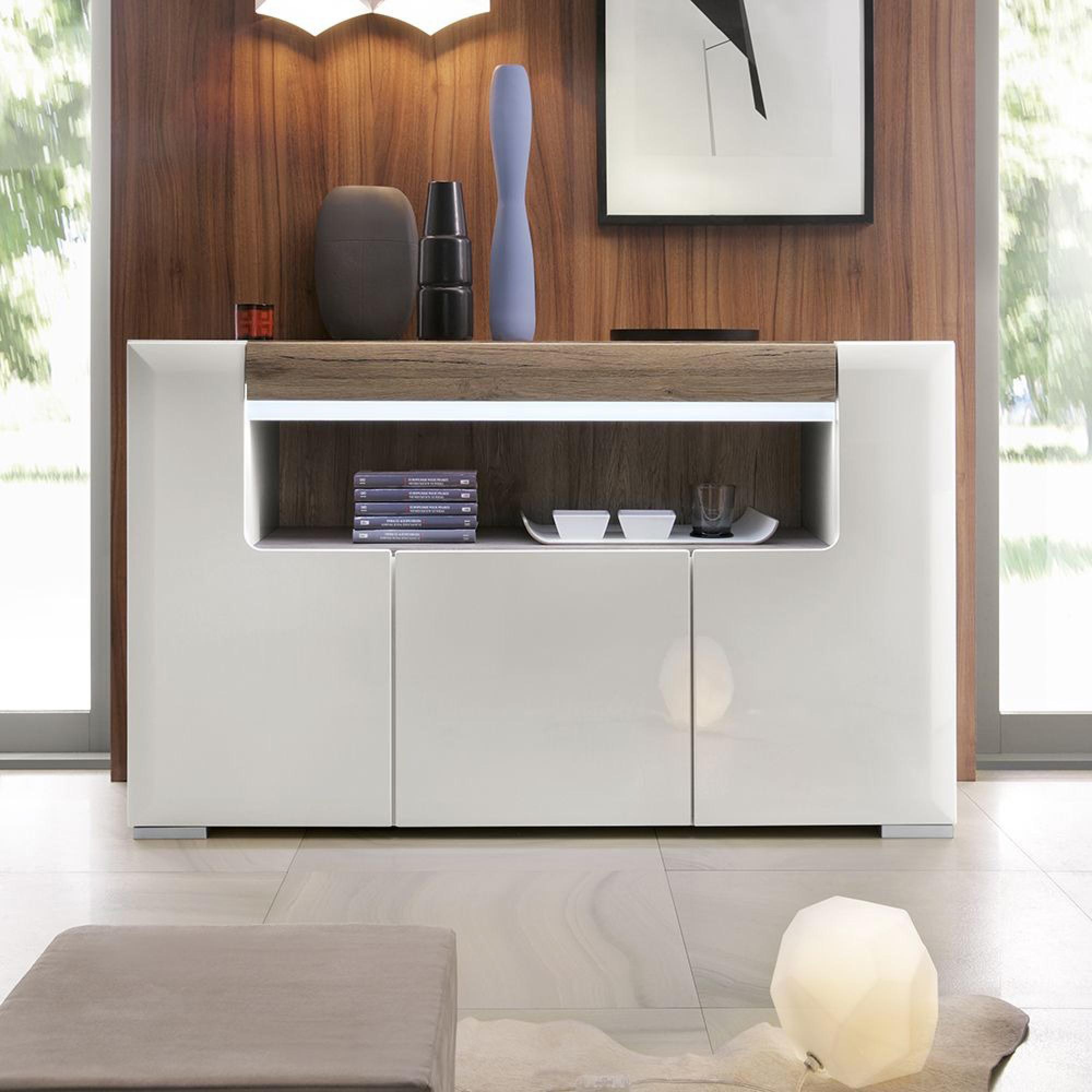Toronto Sideboard - 3 Door - 140cm - Medium - White Gloss