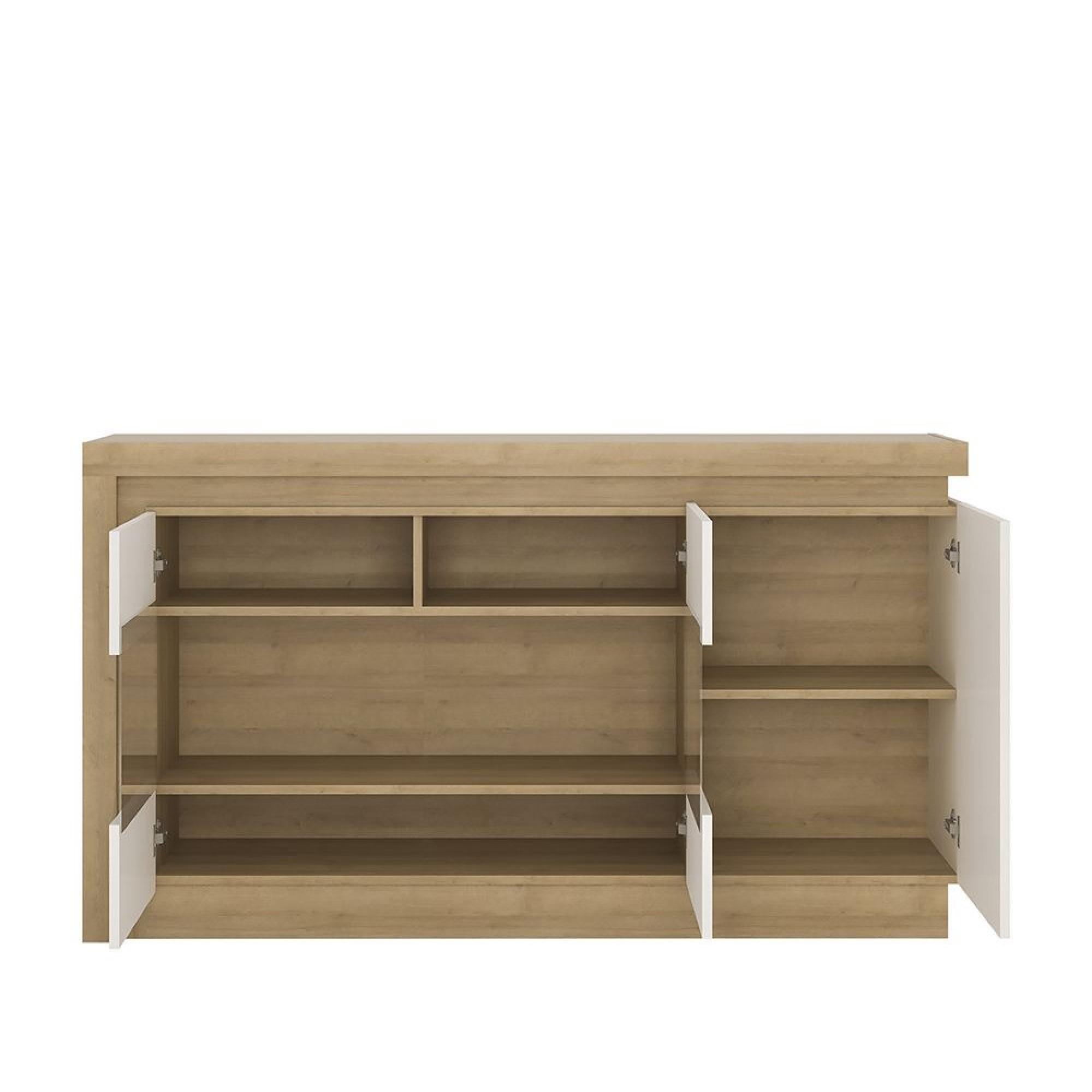 Lyon Sideboard - 3 Door - Medium - Glazed - Oak