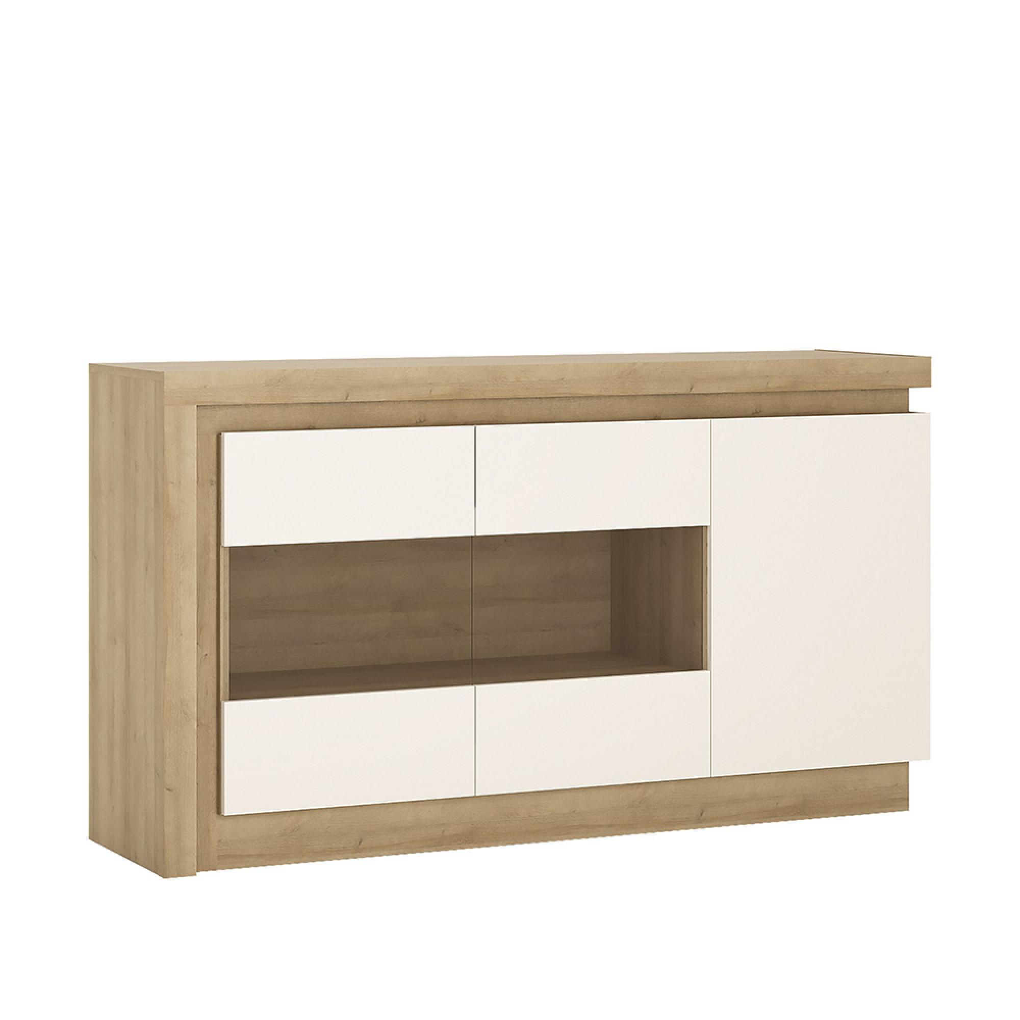 Lyon Sideboard - 3 Door - Medium - Glazed - Oak