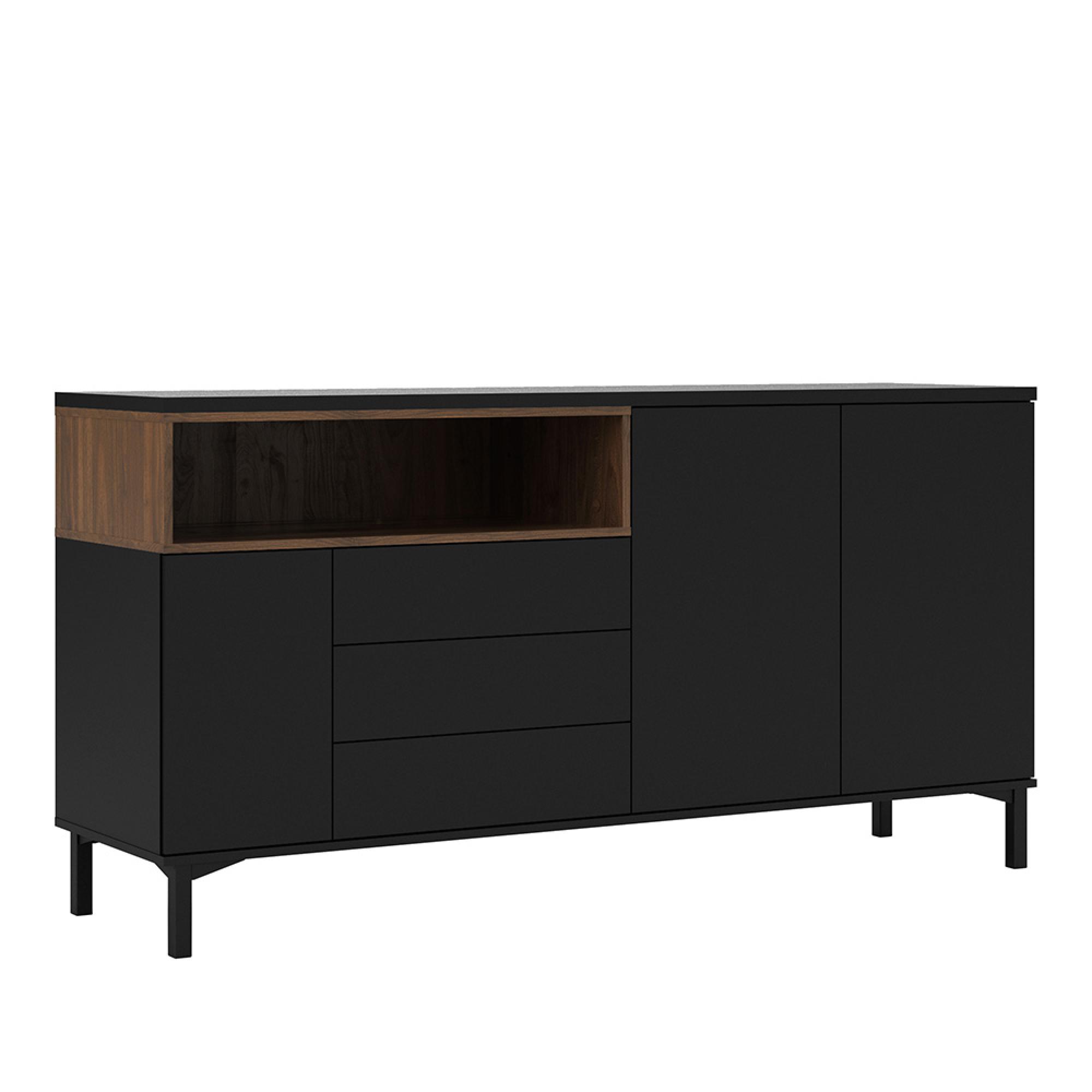 Roomers Sideboard - 3 Door - 3 Drawer - Large - Black