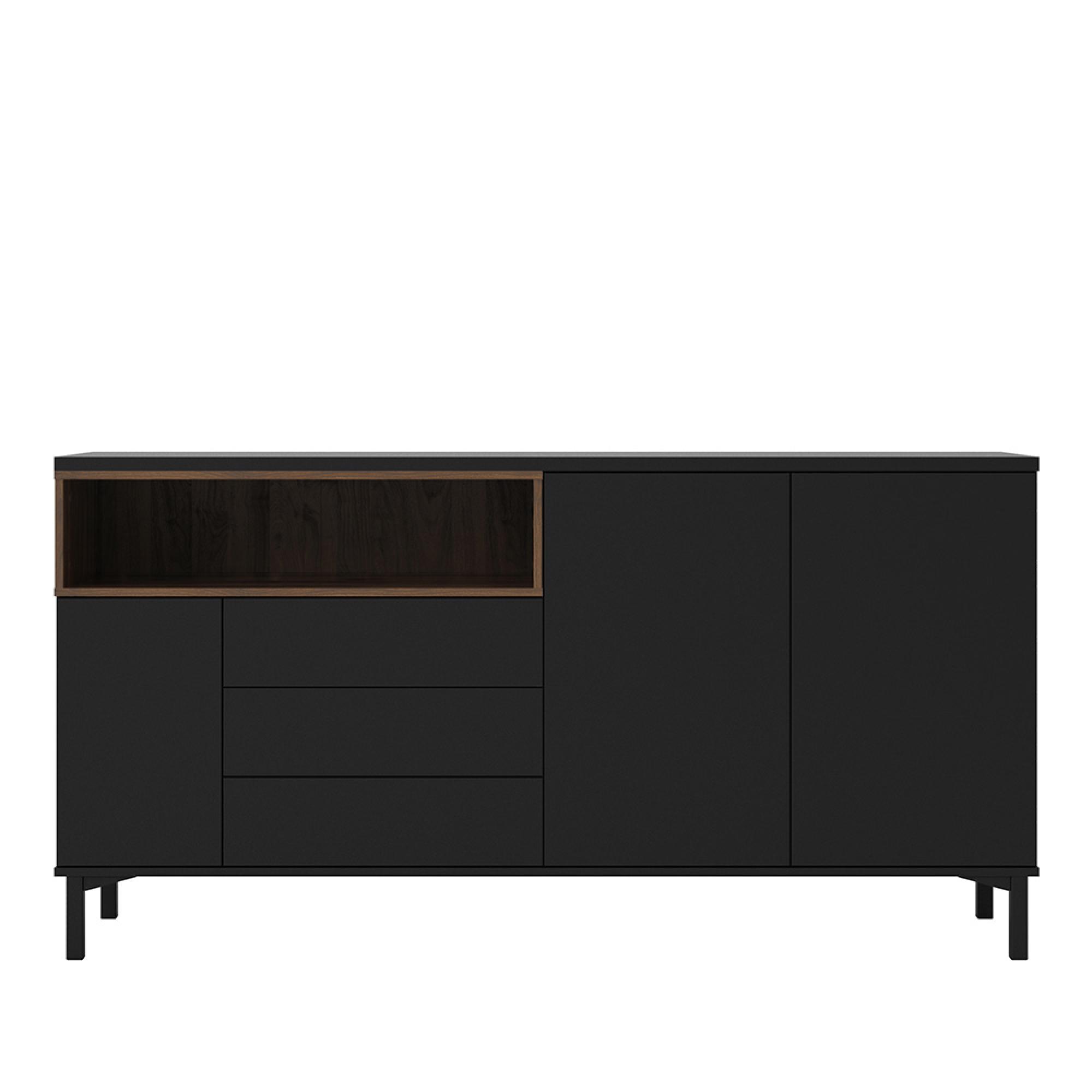 Roomers Sideboard - 3 Door - 3 Drawer - Large - Black