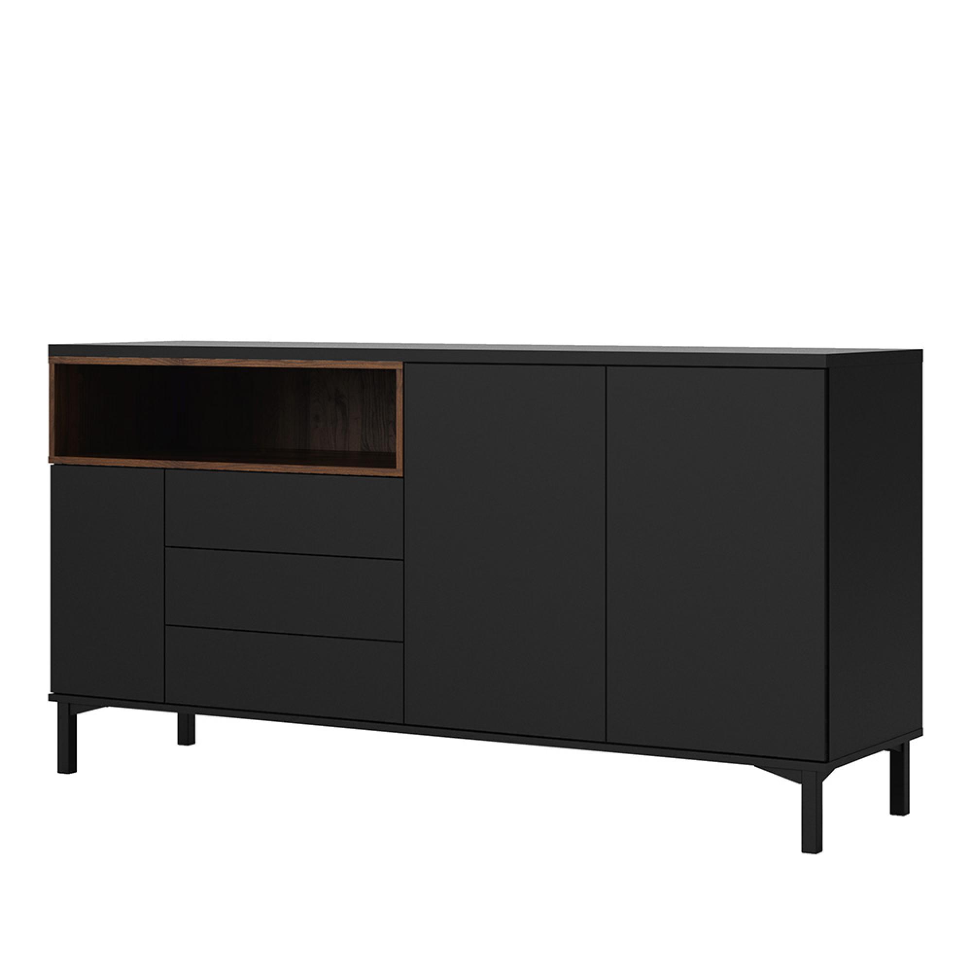 Roomers Sideboard - 3 Door - 3 Drawer - Large - Black