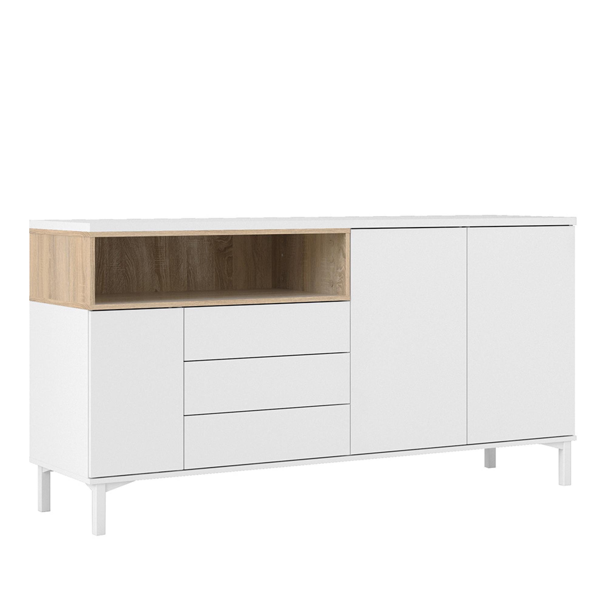 Roomers Sideboard - 3 Door - 3 Drawer - Large - White