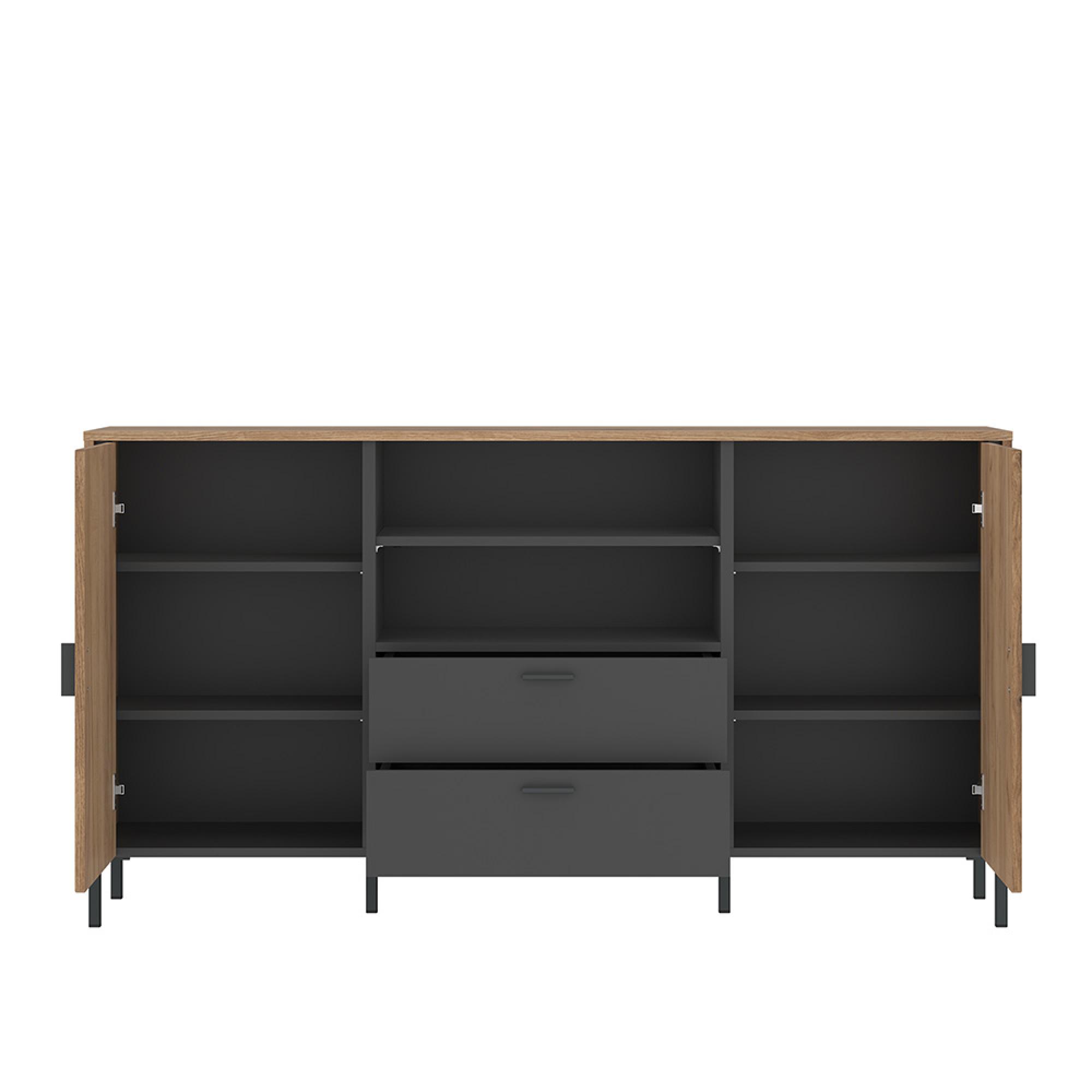 Barcelona Sideboard - 2 Door - 3 Drawer - Black