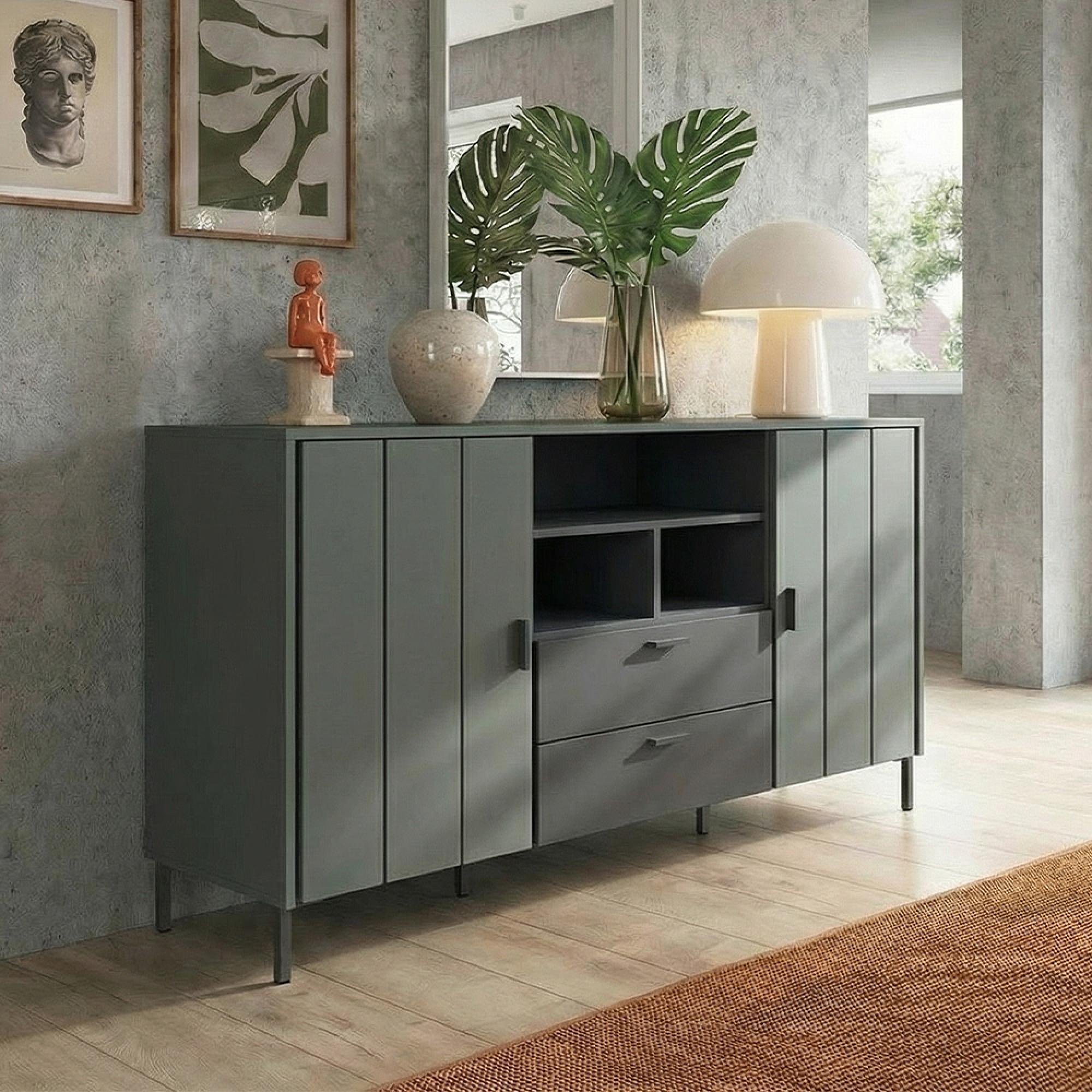 Arundel Sideboard - 2 Door - 2 Drawer - Medium - Green