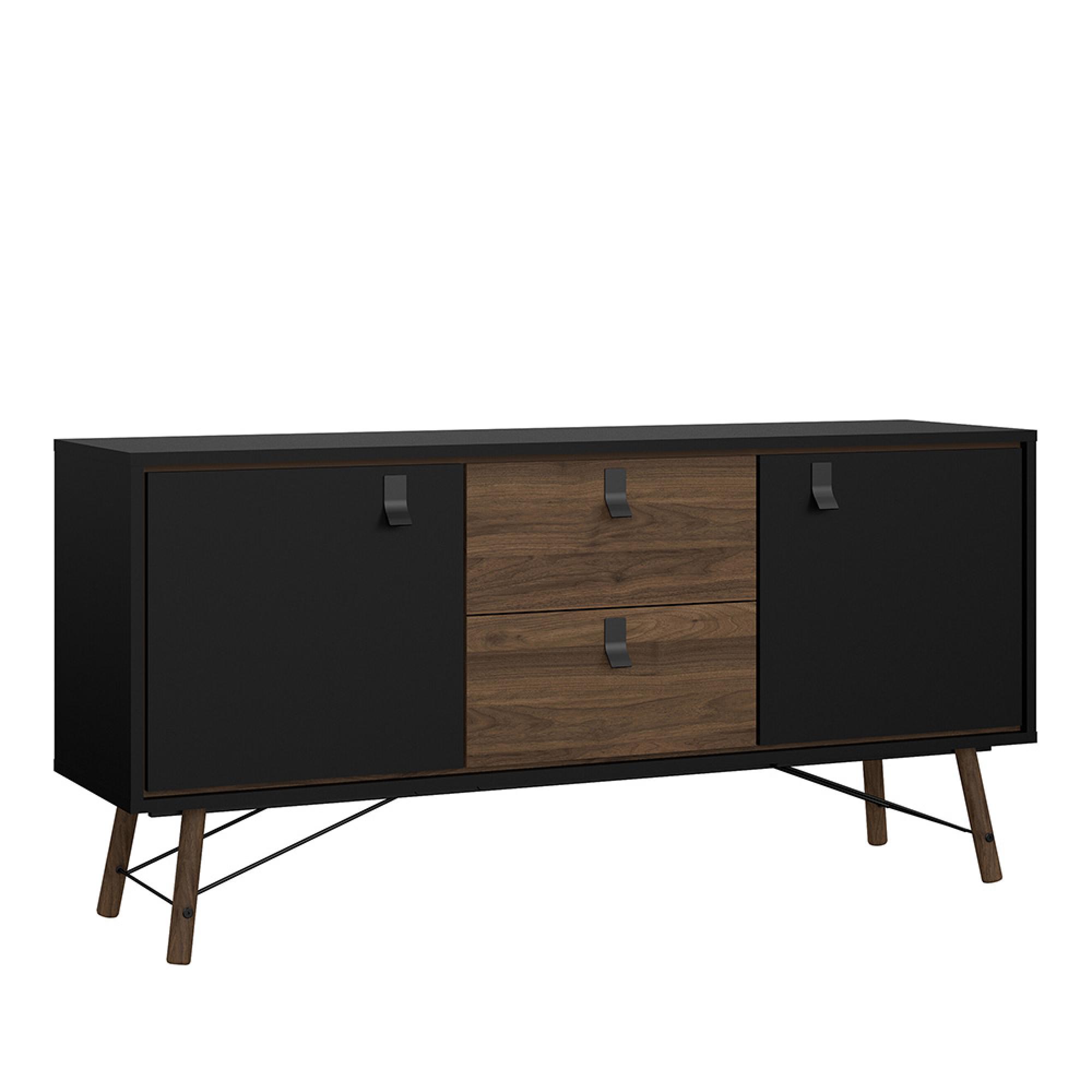 Ry Sideboard - 2 Door - 2 Drawer - Medium - Black