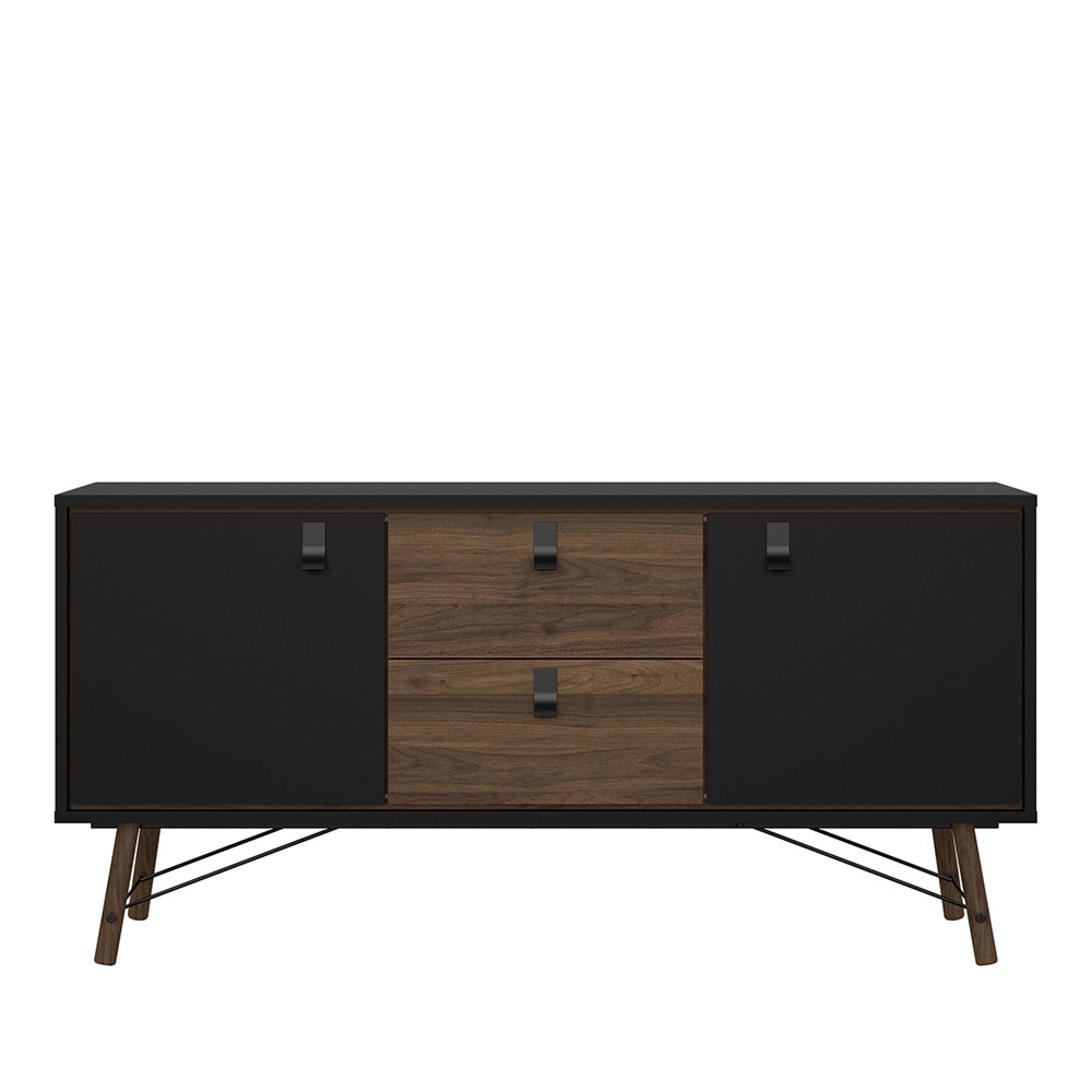 Ry Sideboard - 2 Door - 2 Drawer - Medium - Black