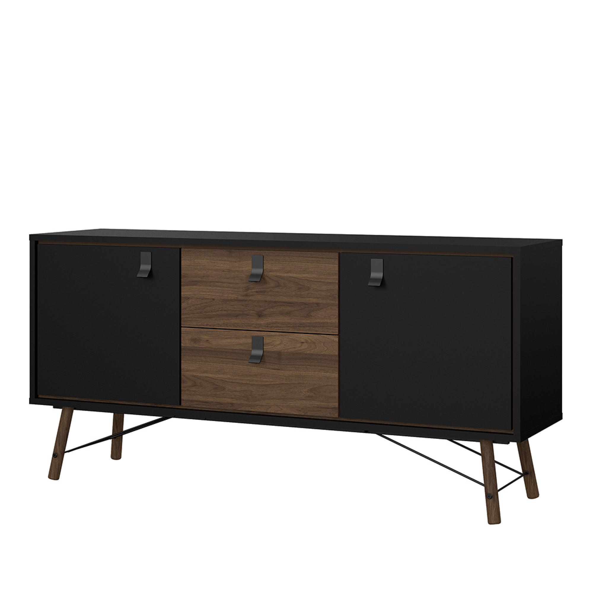 Ry Sideboard - 2 Door - 2 Drawer - Medium - Black